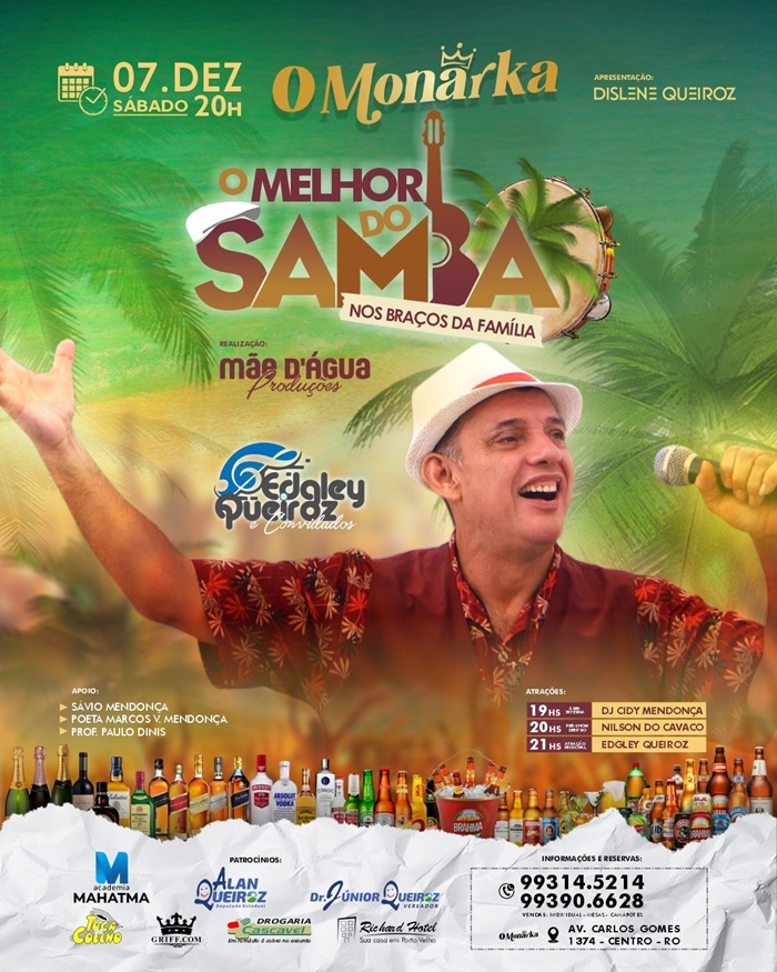 EDGLEY QUEIROZ: Sambista fará show neste sábado em ‘O Monarka’, em ...