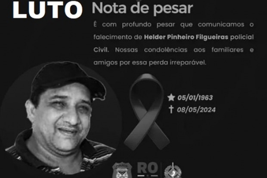 PCRO EM LUTO: Nota de Pesar pelo falecimento do PC Helder Pinheiro Filgueiras