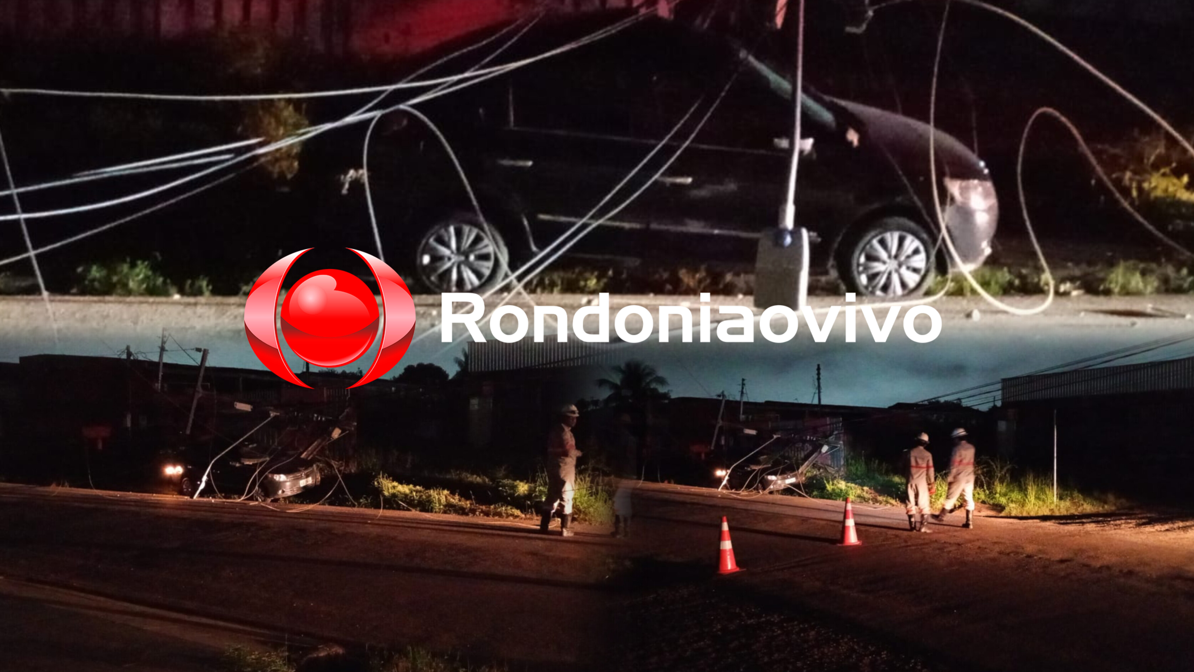 DESGOVERNADO: Motorista destrói poste com carro e foge após deixar população sem energia 