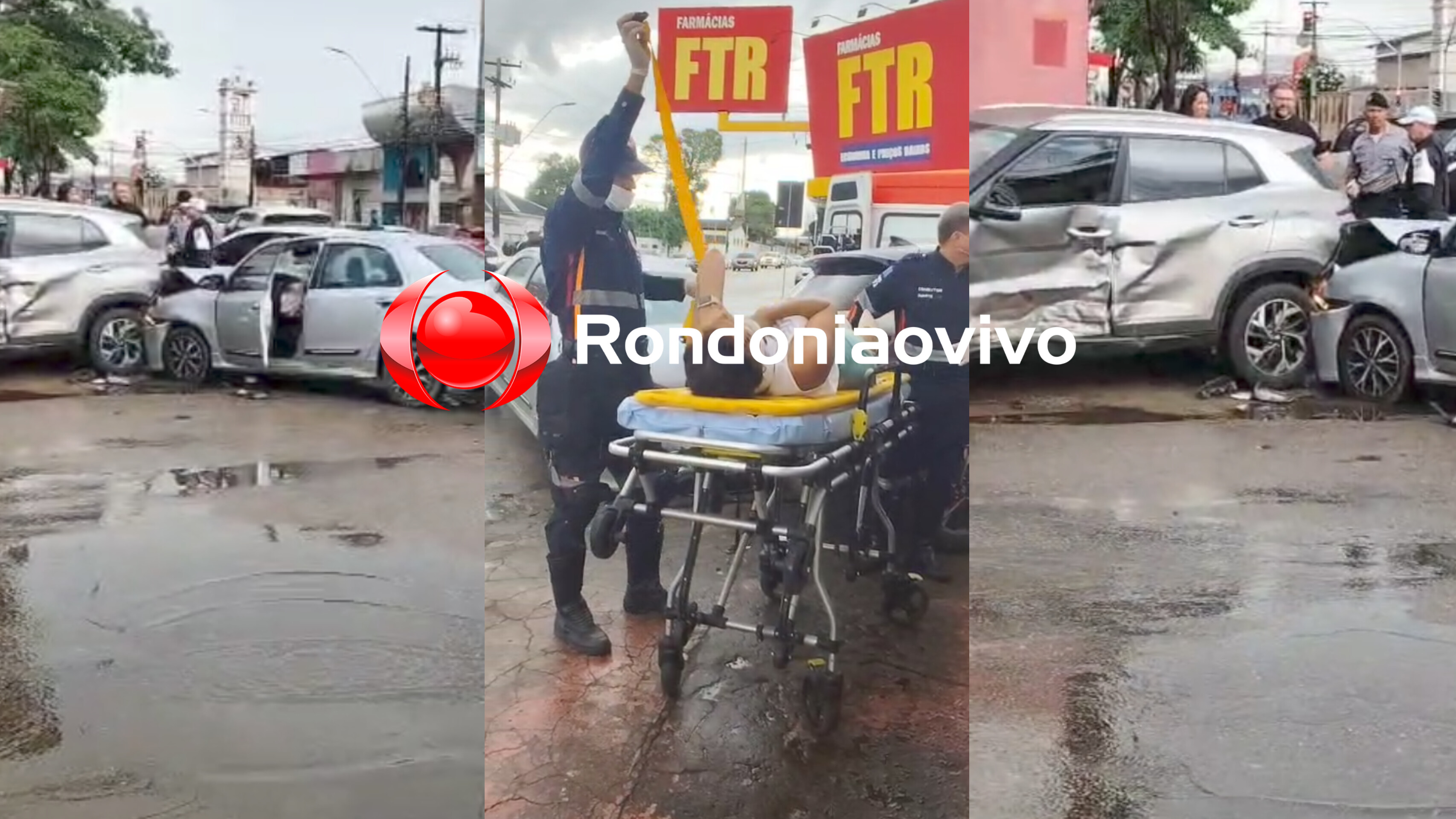 VÍDEO: Mulheres ficam feridas após forte batida entre carros