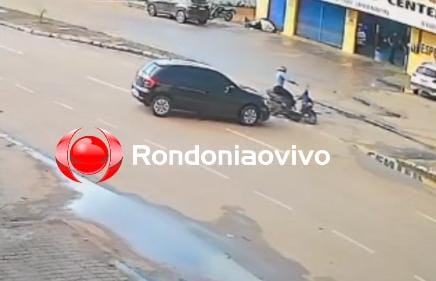 FILMADO: Vídeo registra acidente que deixou motociclista ferida na Nações Unidas 