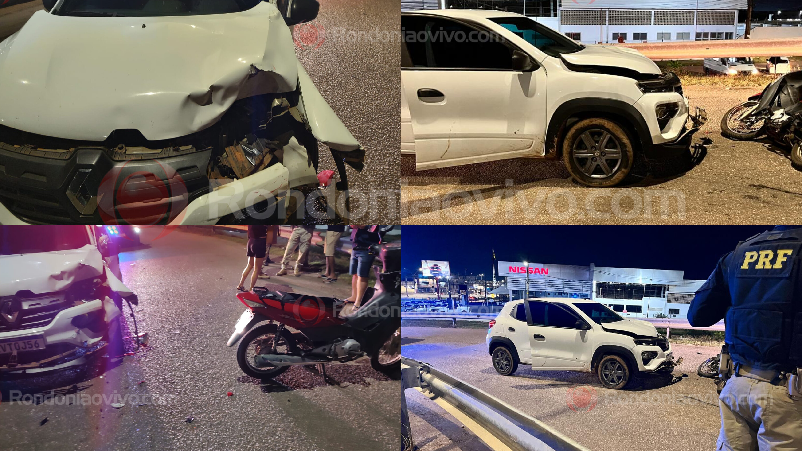 URGENTE: Motociclista bate de frente com carro ao tentar fugir de blitz no viaduto 