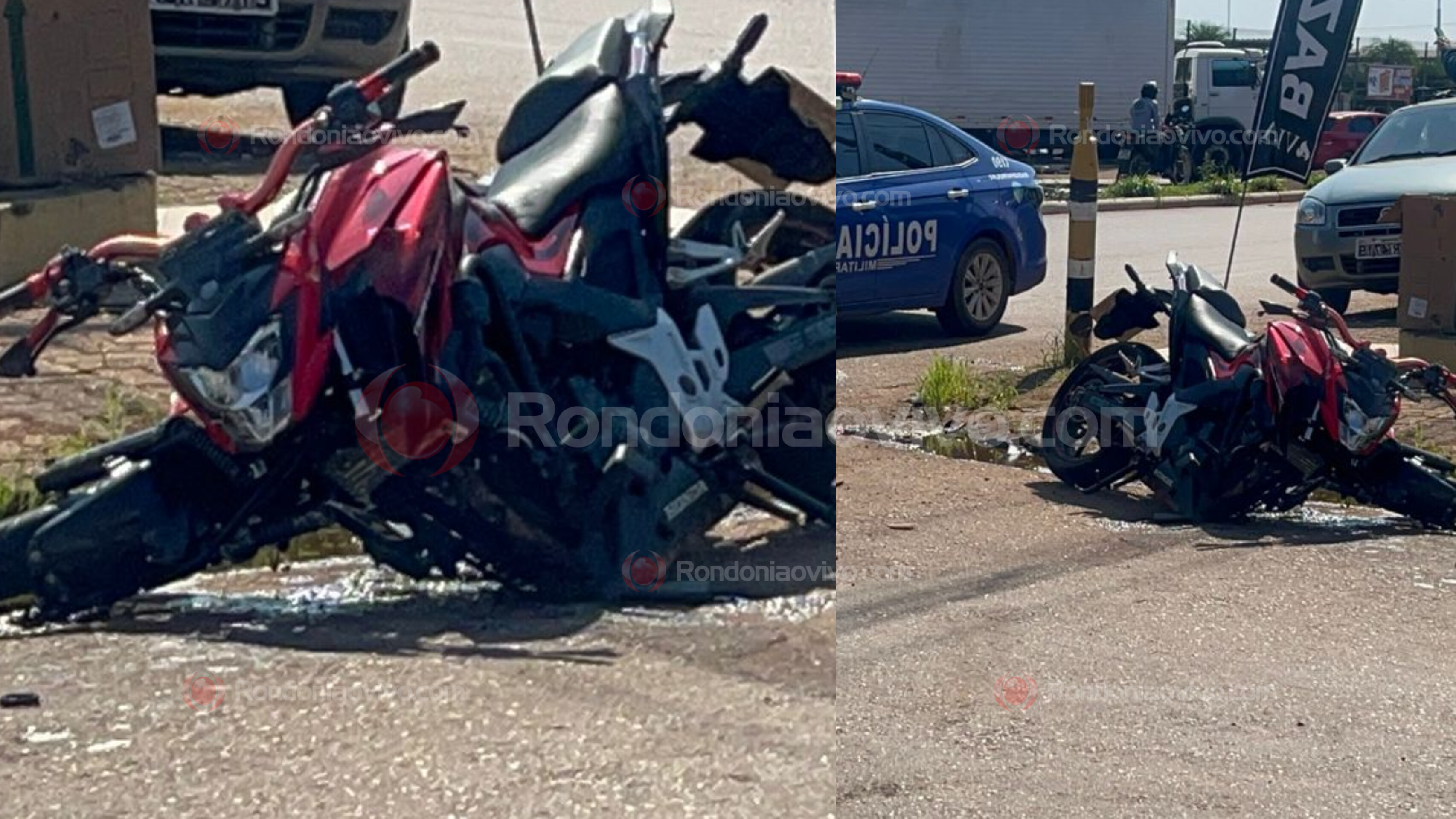 VEJA VÍDEO: Motocicleta fica destruída após grave acidente na Rio de Janeiro 