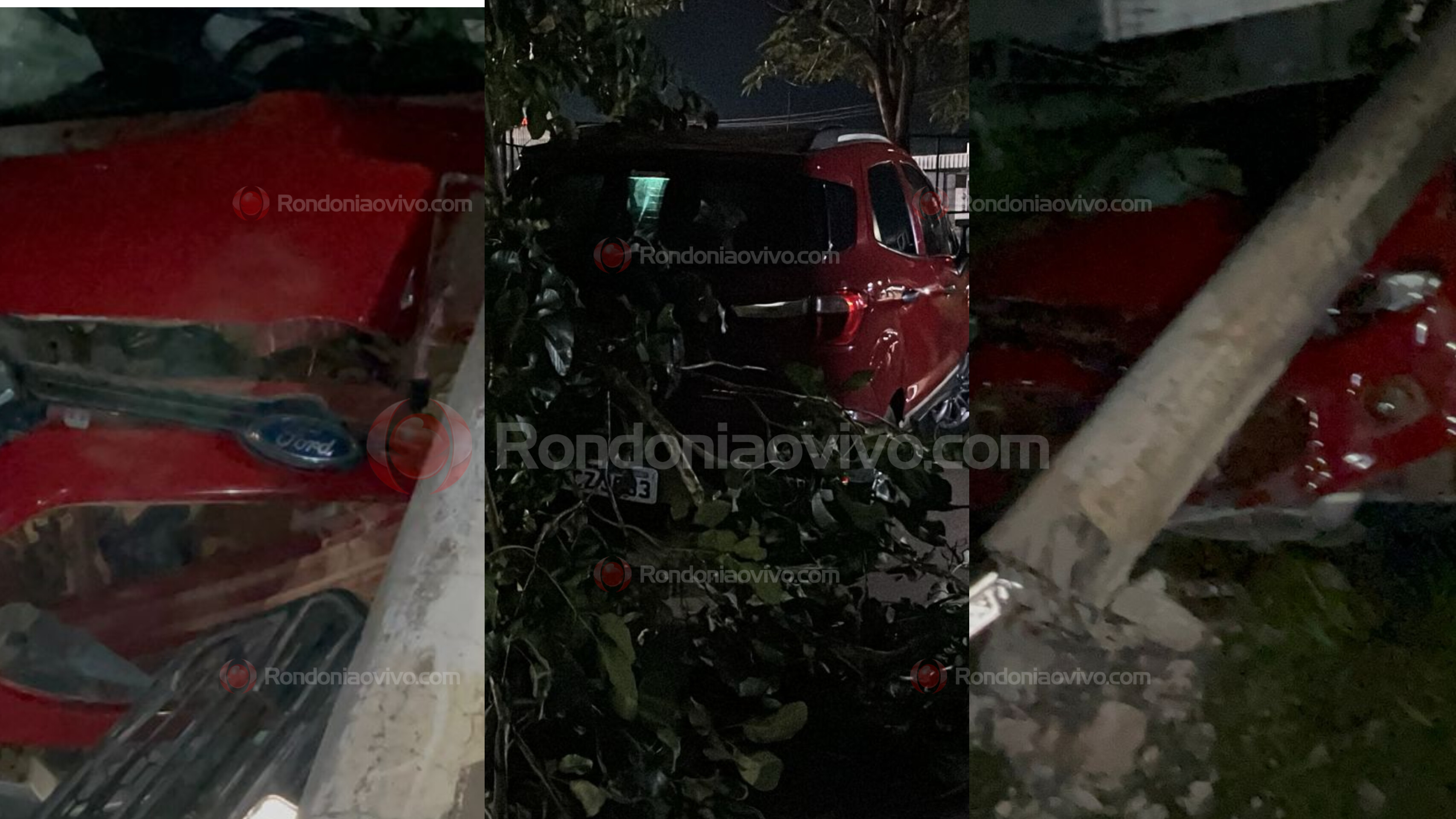 NA MAMORÉ: Motorista perde controle da direção de carro e bate em poste ao desviar de ciclista