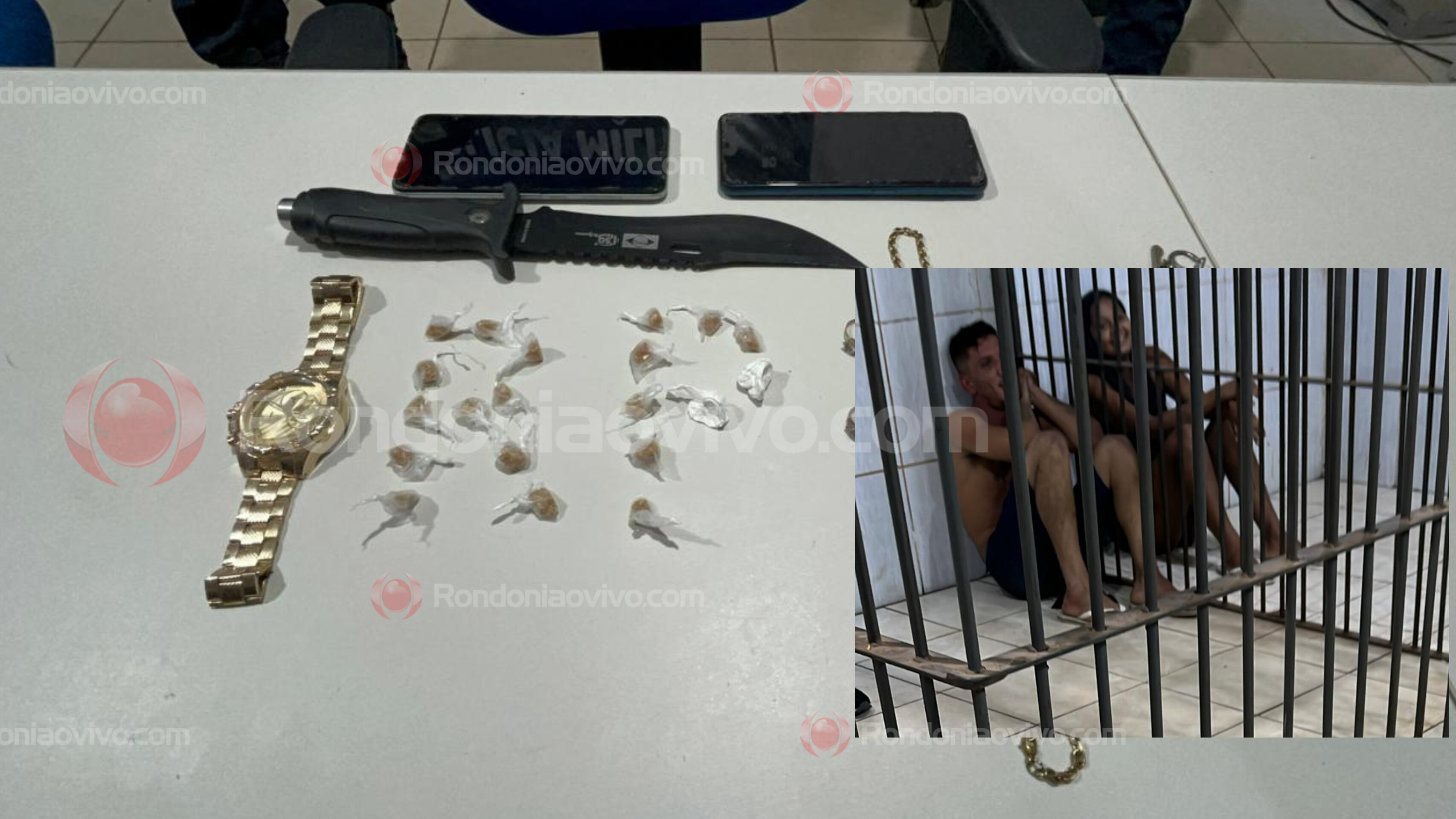 FLAGRANTE: Casal é preso por tráfico de drogas na zona Norte; Família tenta impedir 