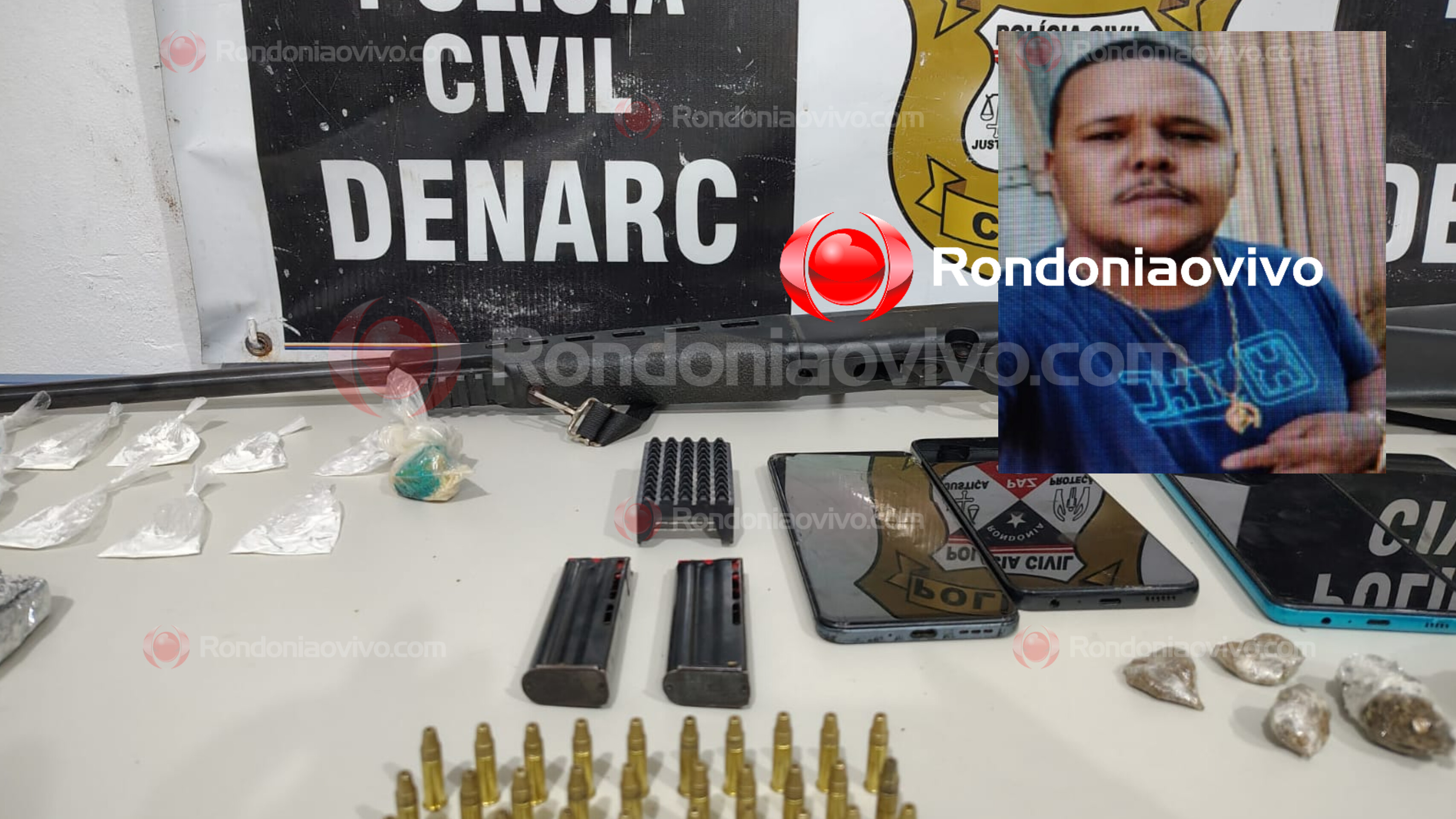 OPERAÇÃO: Denarc prende foragido vulgo 'Nael' flagrado com drogas, armas e munições 