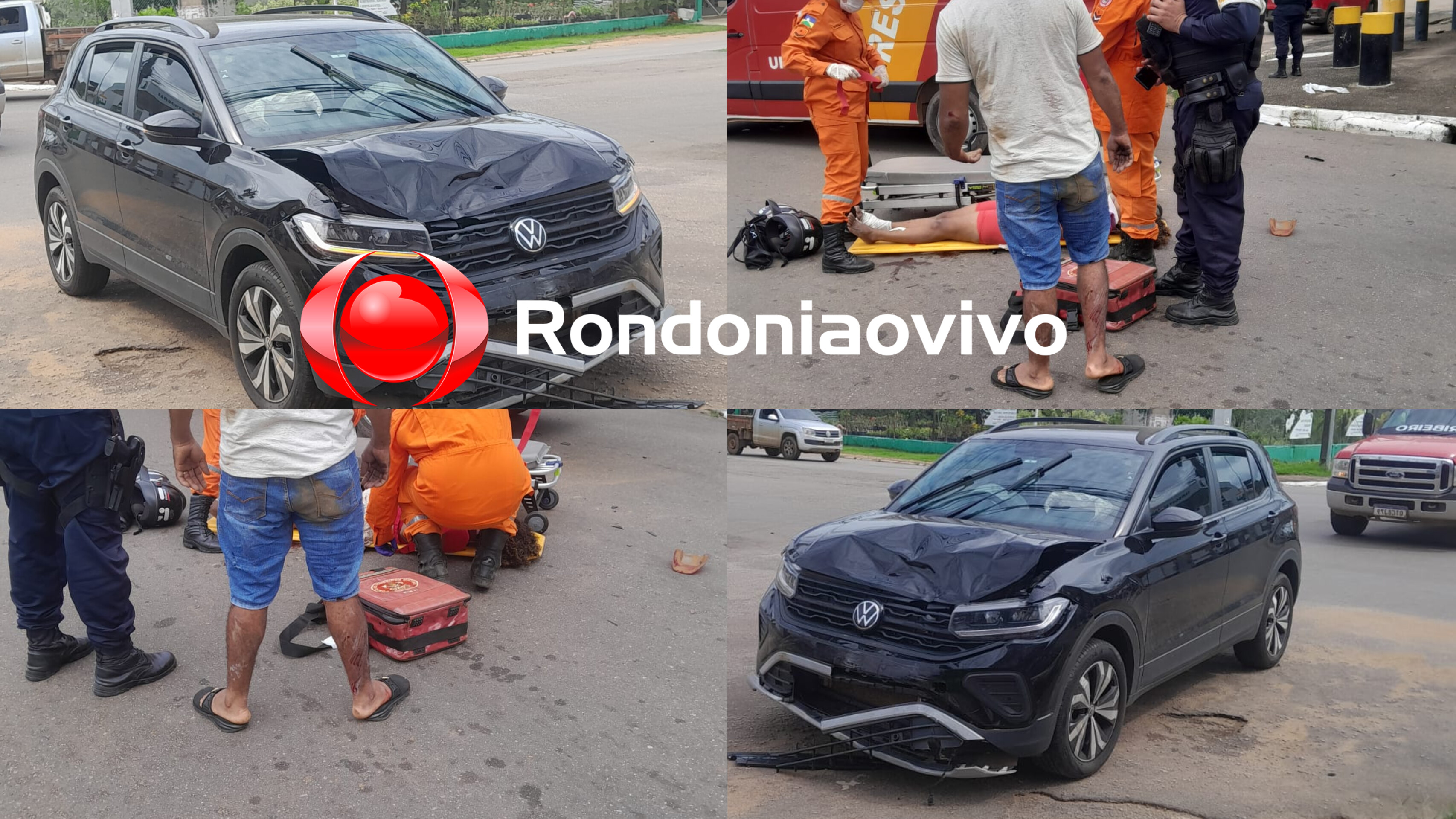 URGENTE: Passageira de moto fica gravemente ferida em acidente no Centro 