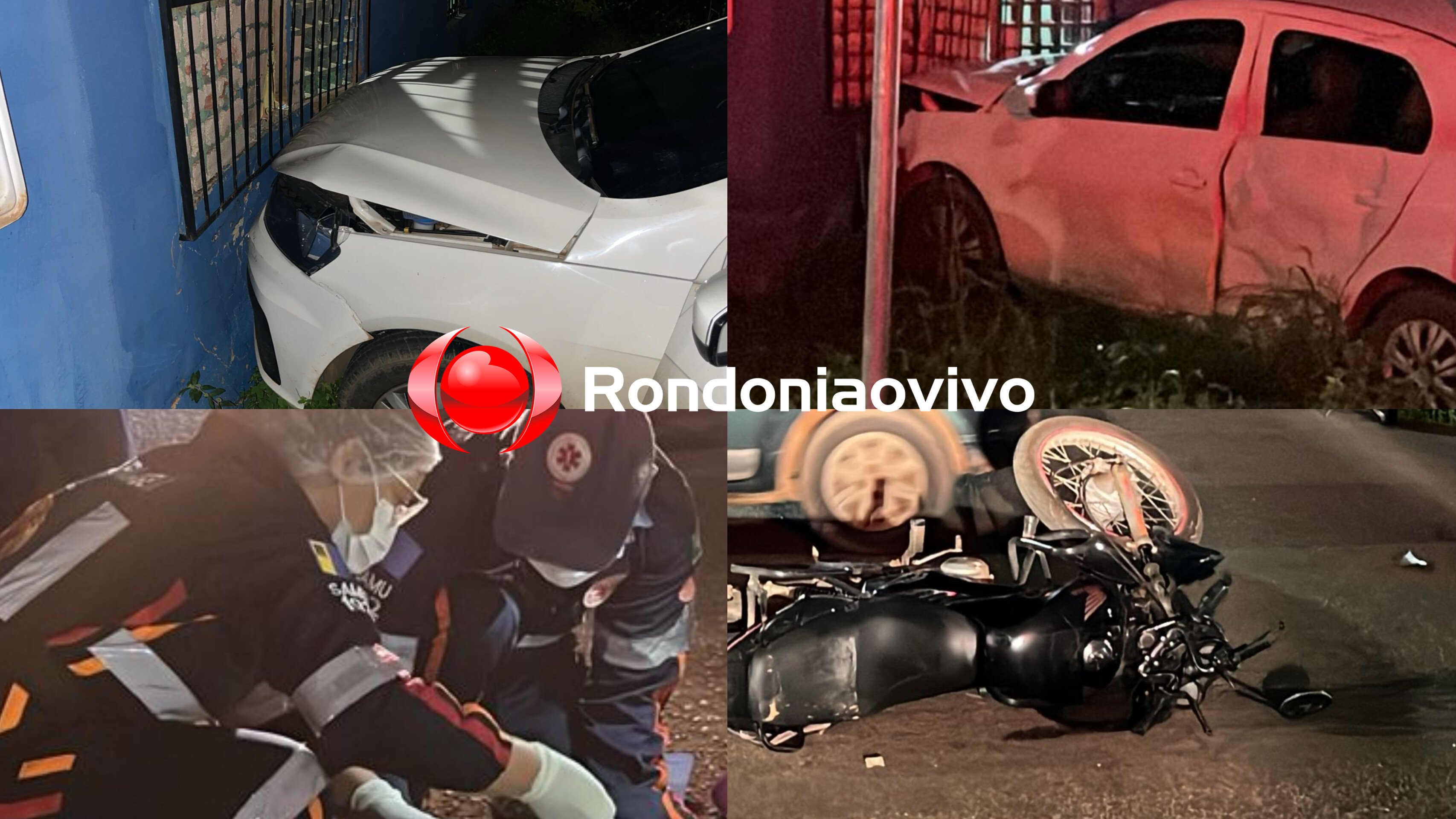 URGENTE: Motociclista fica em estado grave após acidente; Carro bateu em casa 