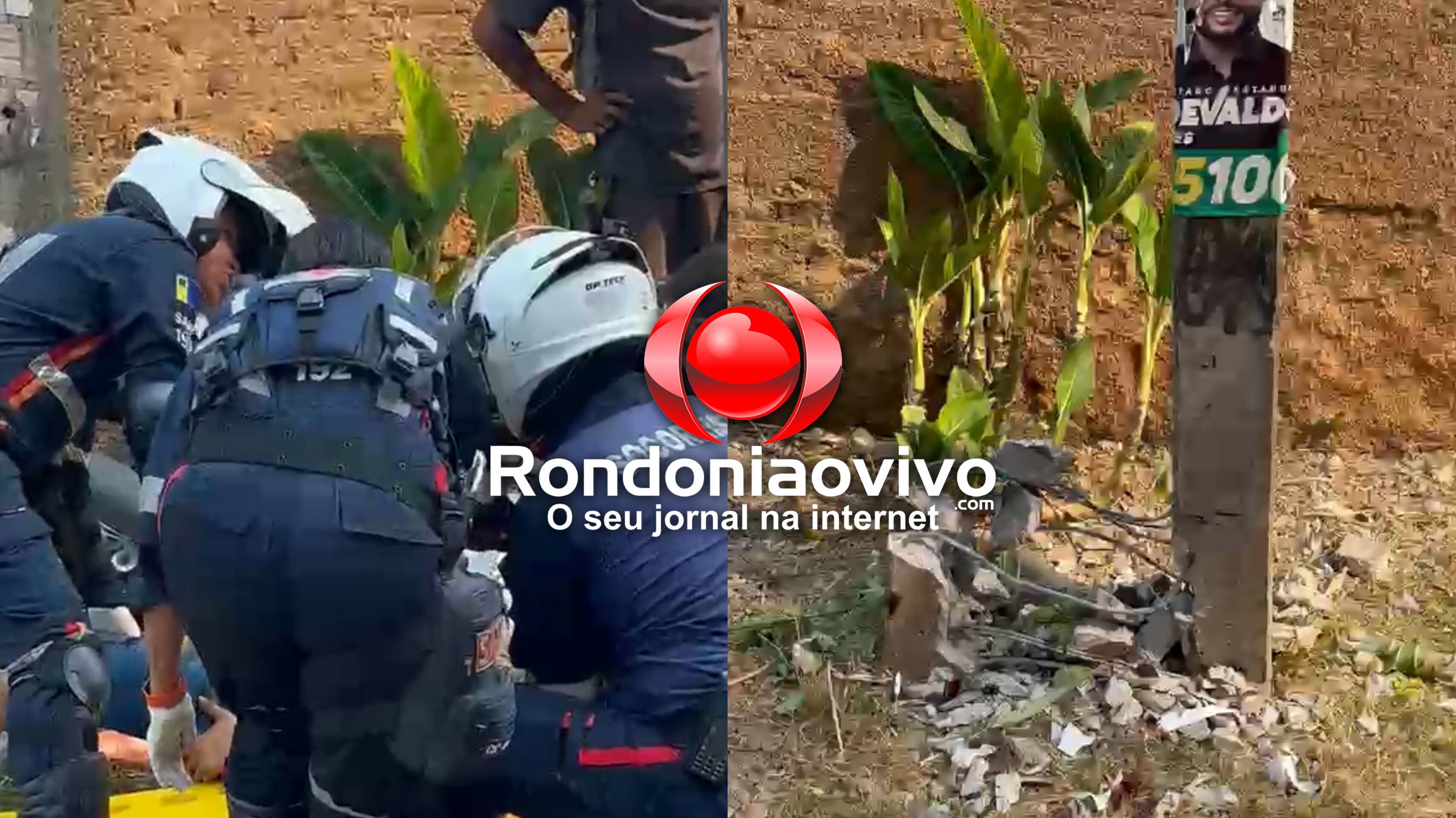 TRAUMATISMO CRANIANO: Motoqueiro fica em estado gravíssimo após colidir carro contra poste na capital