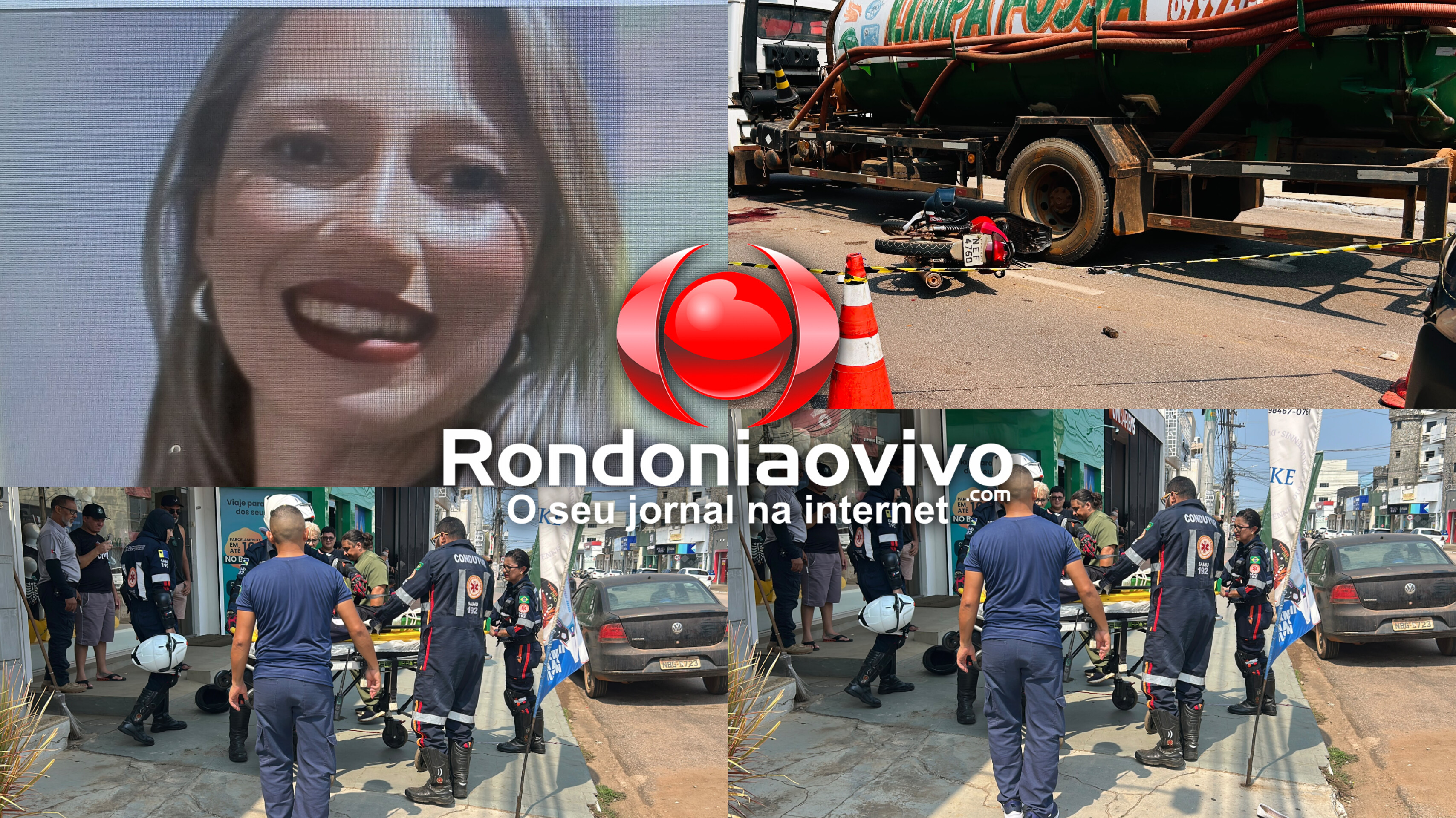 IDENTIFICADA: Locutora morre após ser atropelada por caminhão limpa fossa na Carlos Gomes