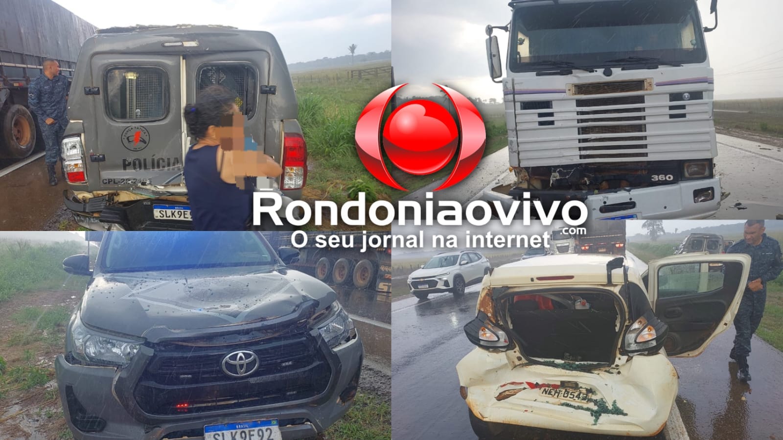 URGENTE: Viatura da Força Tática se envolve em grave acidente na BR-364