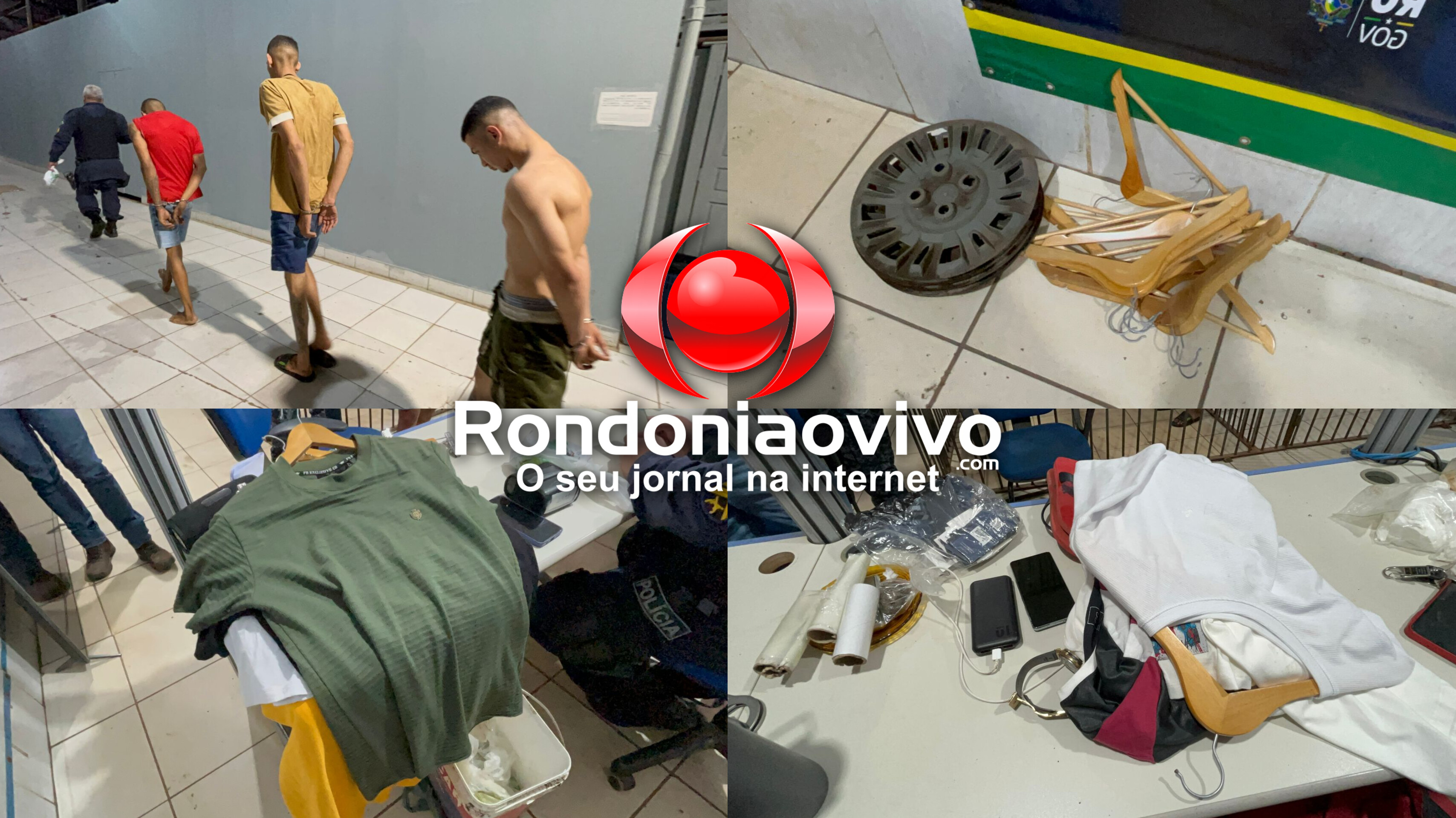 VÍDEO: Trio é preso em boca de fumo com roupas furtadas de loja