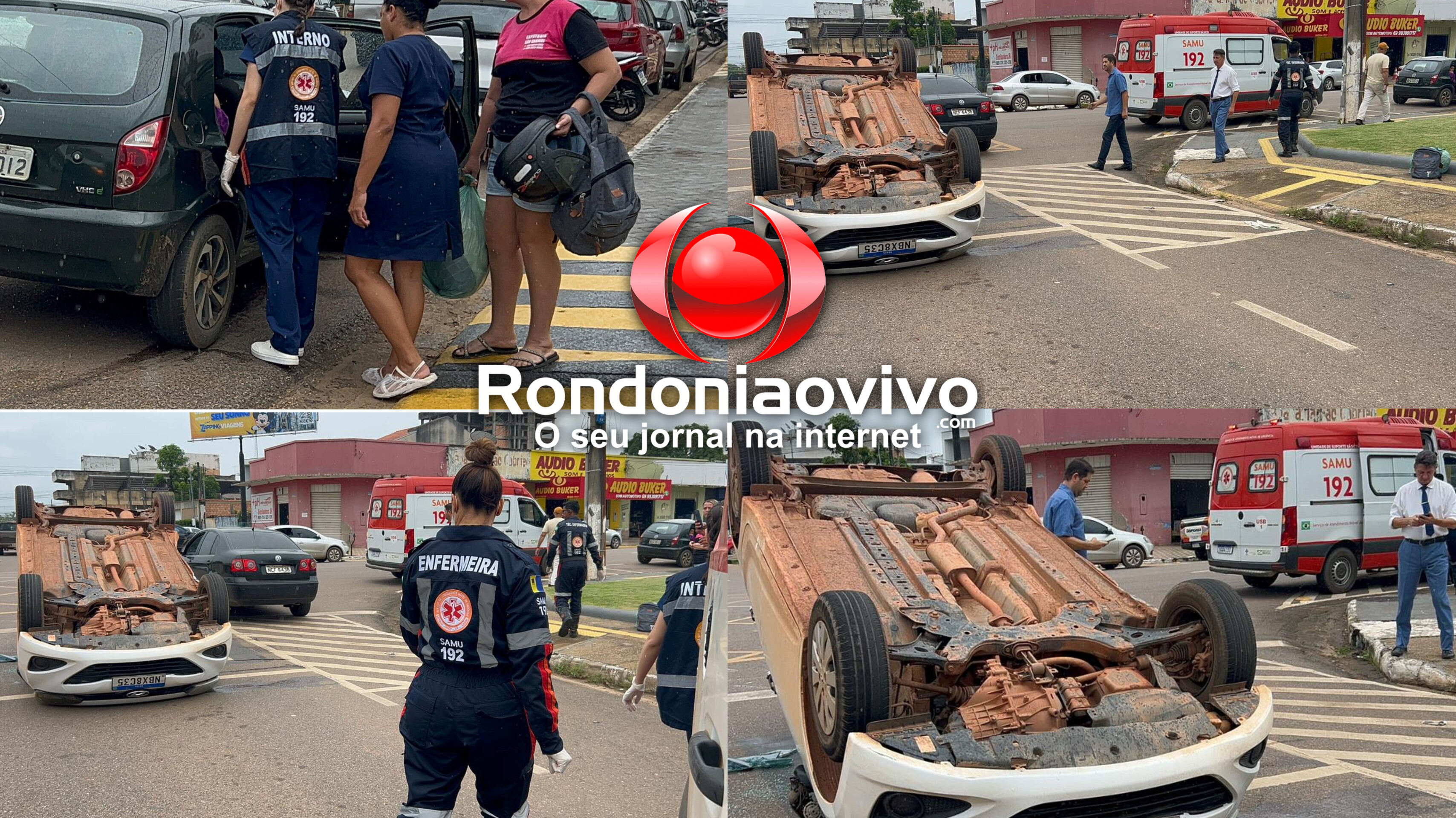 VÍDEO: Mulher fica ferida após capotamento na 7 de Setembro