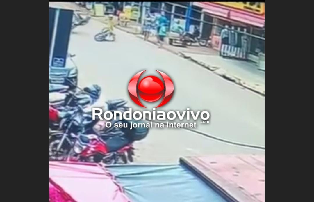 AMADOR DOS REIS: Vídeo registra grave acidente que deixou motociclista com lesão exposta