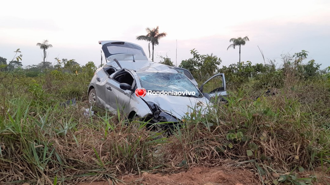 DESGOVERNADO: Capotamento deixa homem seriamente ferido na Estrada dos Japoneses 