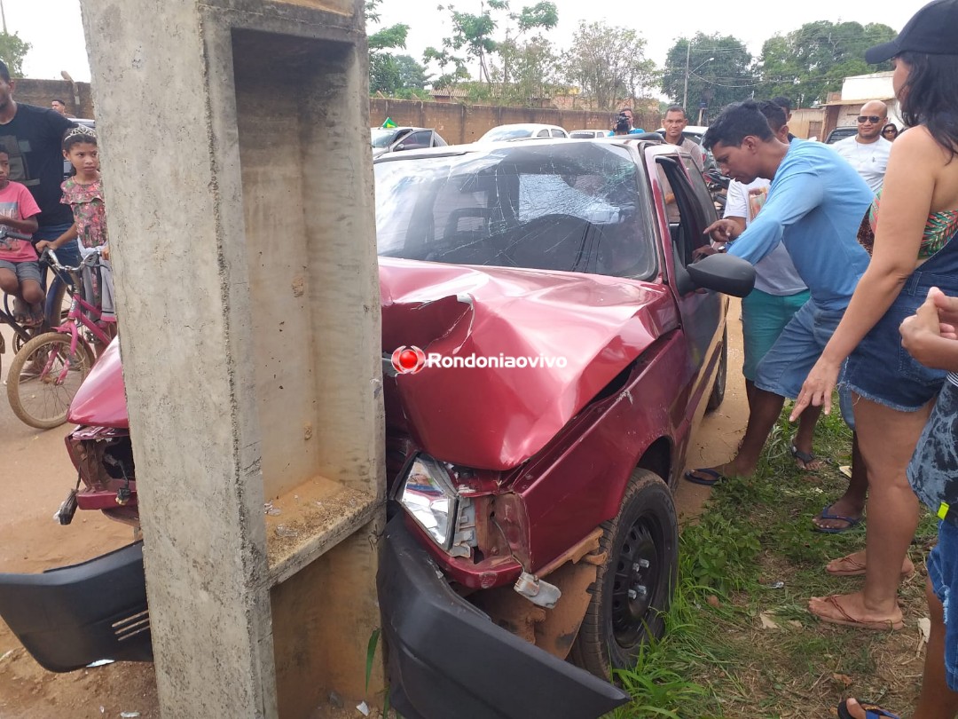 VÍDEO: Motorista tem dentes quebrados após grave batida em poste 