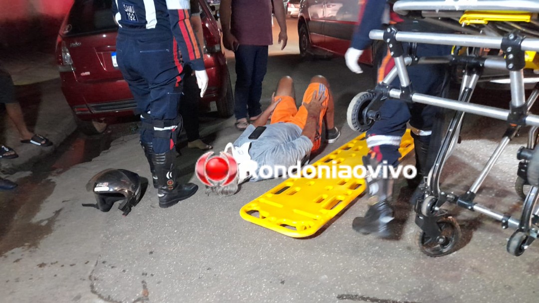 SE MANDOU: Idoso fica lesionado em acidente e motorista de carro foge sem prestar socorro 