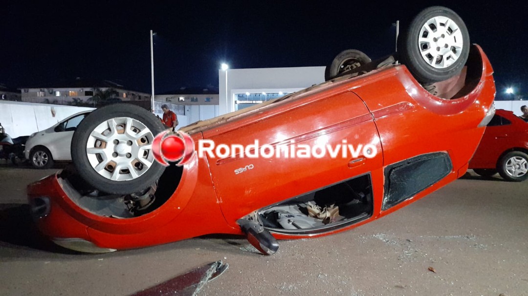 CAPOTAMENTO: Veículo Ford Ka com duas mulheres se envolve em grave acidente na Rio Madeira 