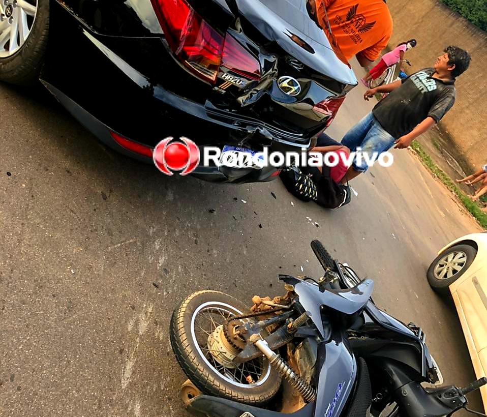 IMPRUDÊNCIA: Motociclista sofre fratura após bater na traseira de automóvel