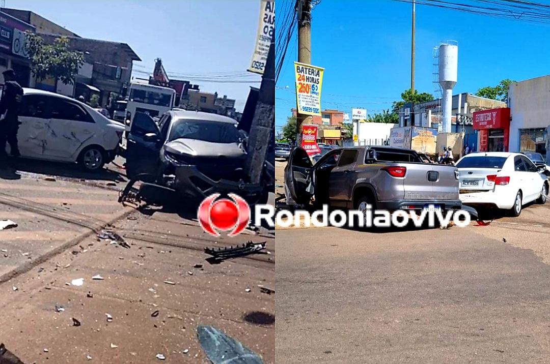 FORTE COLISÃO: Caminhonete avança preferencial e causa grave acidente com carro de aplicativo