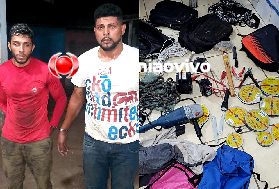 ARROMBAMENTO DE COFRE: Ação rápida da PM acaba com ladrões presos furtando o Banco do Brasil