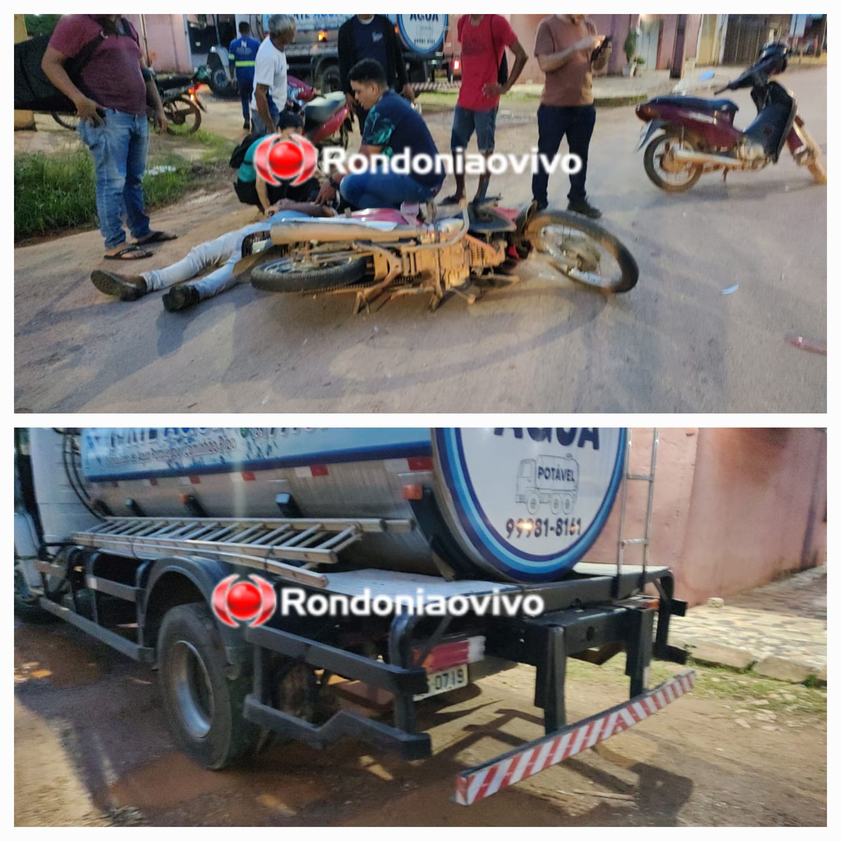 NA AMAZONAS: Motociclista fica gravemente ferido em acidente envolvendo caminhão