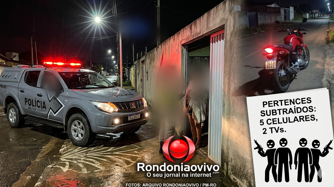 ASSALTO: Família é rendida em casa e quadrilha foge com veículo e outros objetos