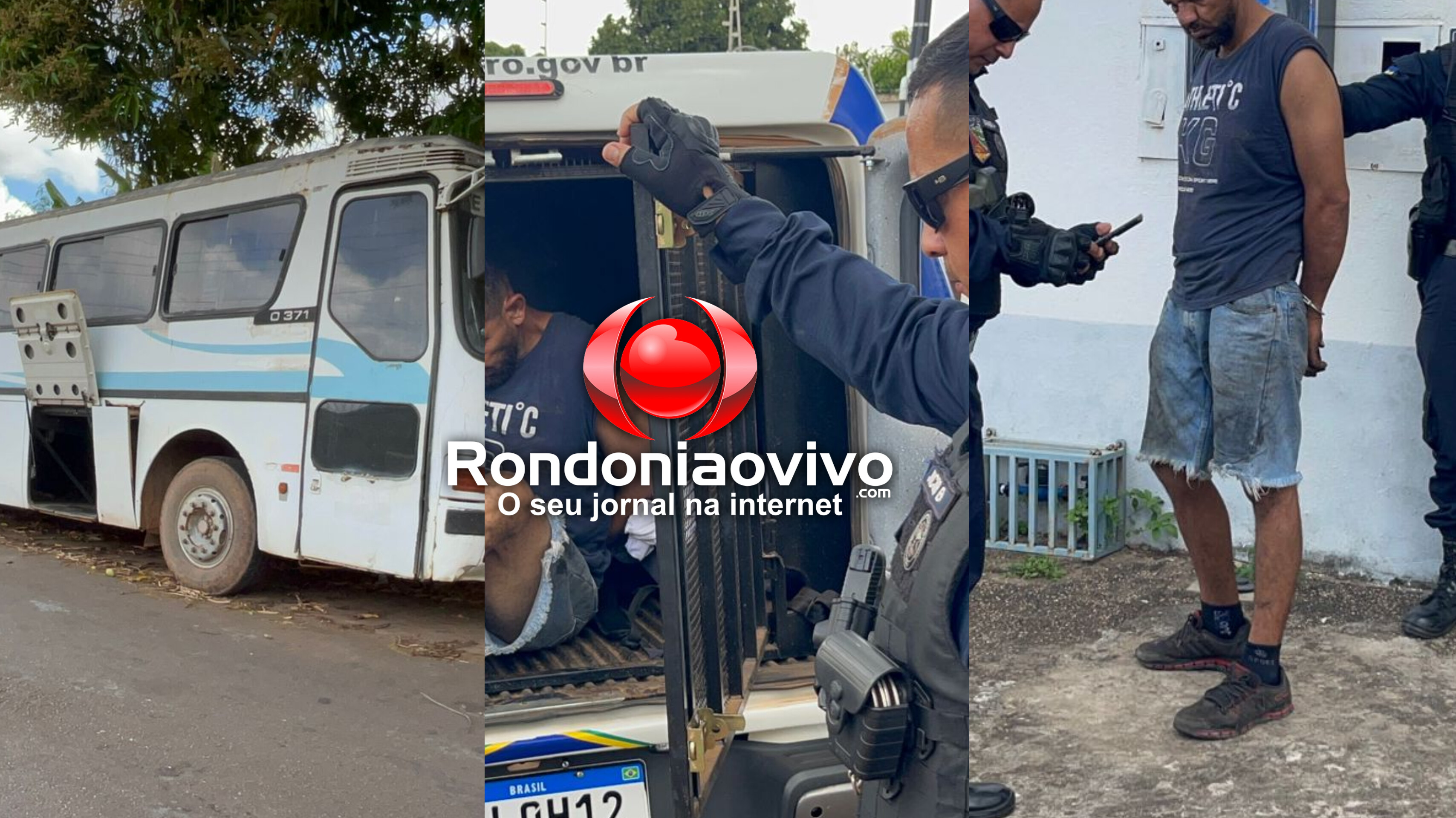Homem é pego por populares após furtar fiação de ônibus em Porto Velho