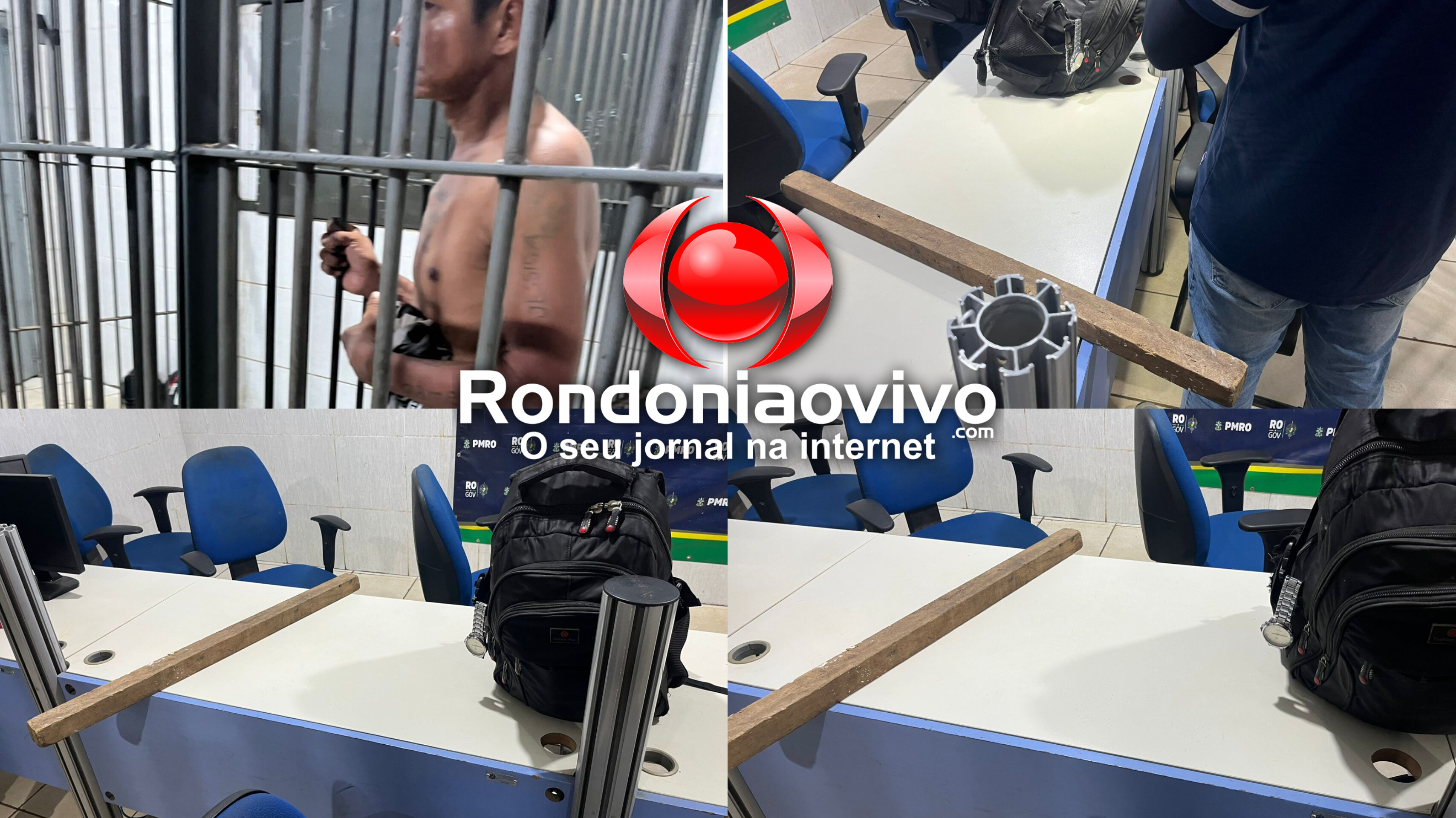 CONFRONTOU: Tentativa de furto em farmácia acaba com ladrão baleado e viatura depredada
