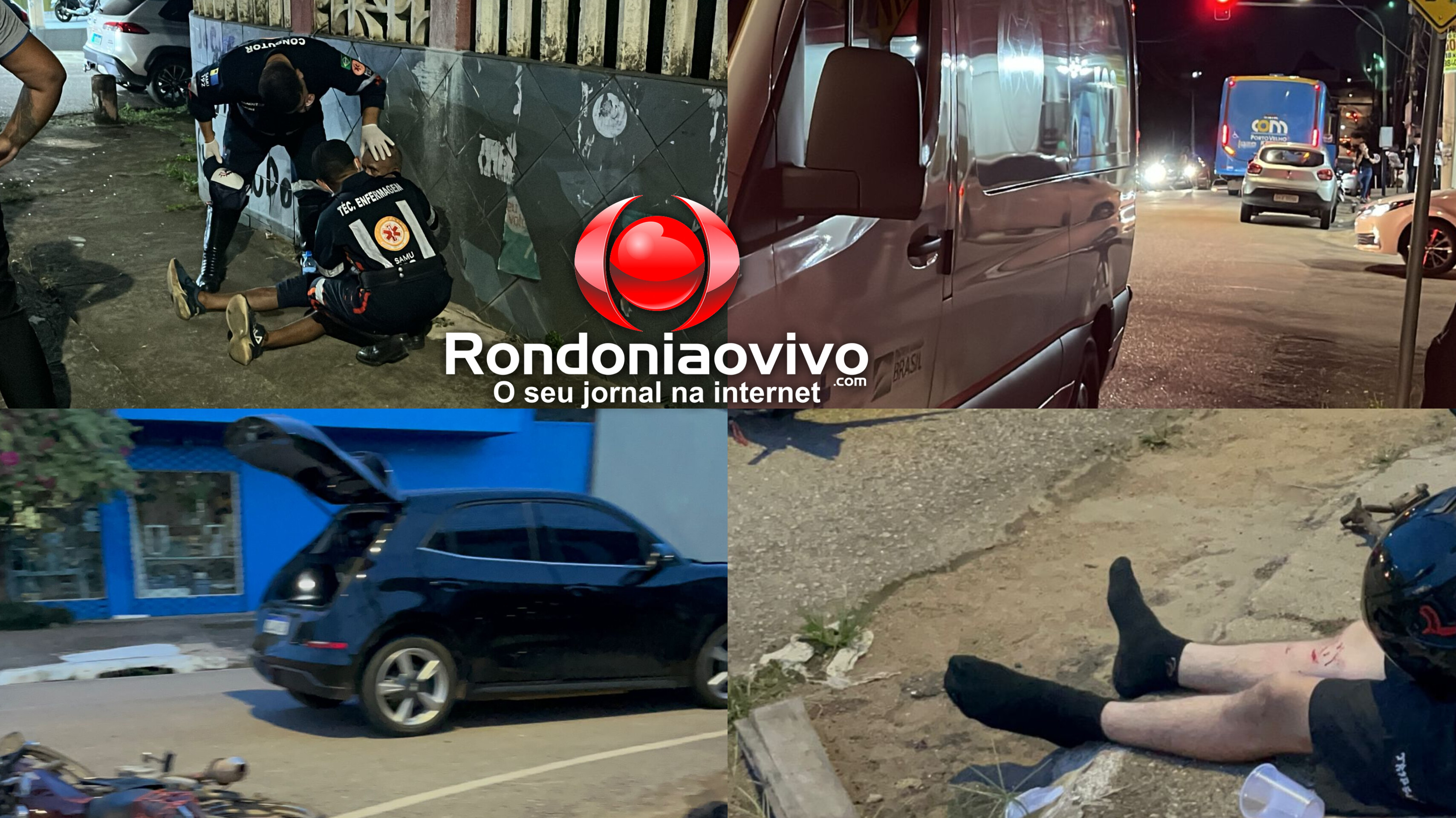 SIMULTÂNEOS: Dois acidentes no Centro deixam motociclista e ciclista feridos