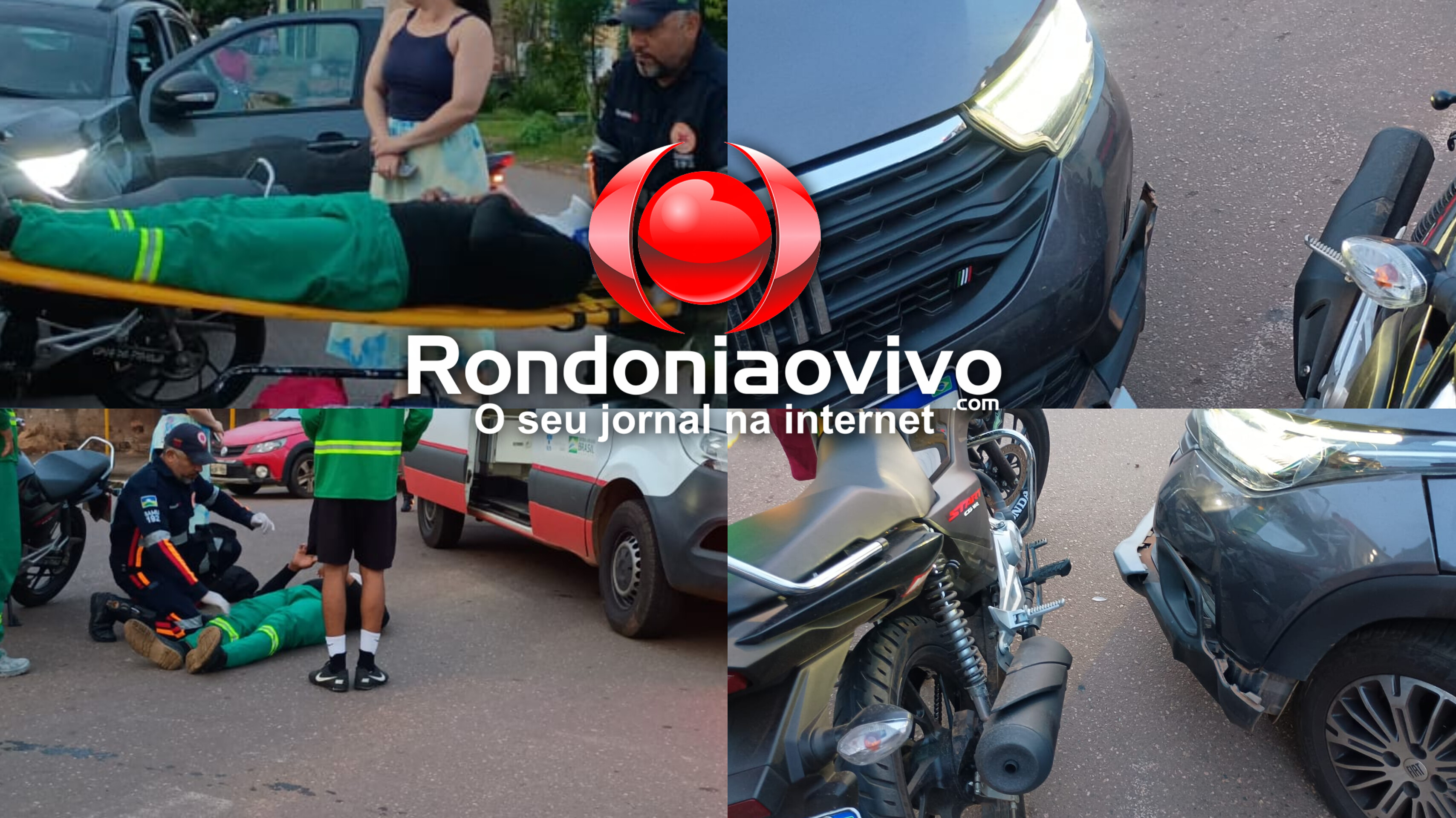 URGENTE: Condutora de picape avança preferencial e atropela motociclista