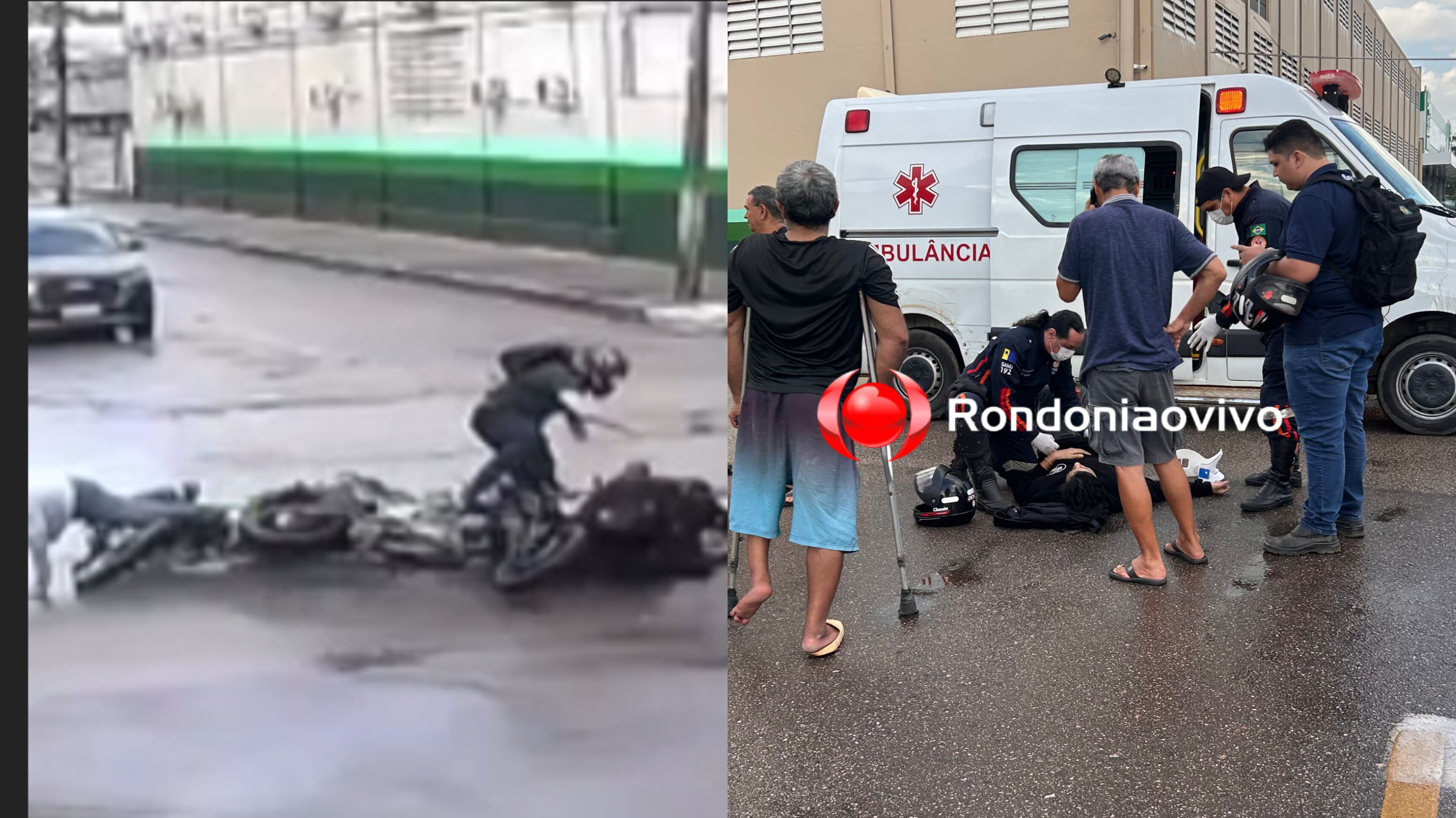 ASSISTA: Vídeo registra acidente com três motocicletas no Centro de Porto Velho