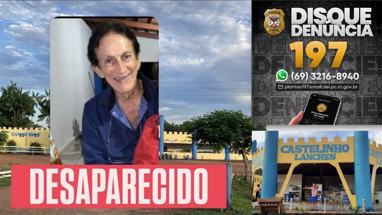 NENHUM SINAL: Desaparecimento do 'Castelinho' chega ao 10º dia e informações podem ajudar 