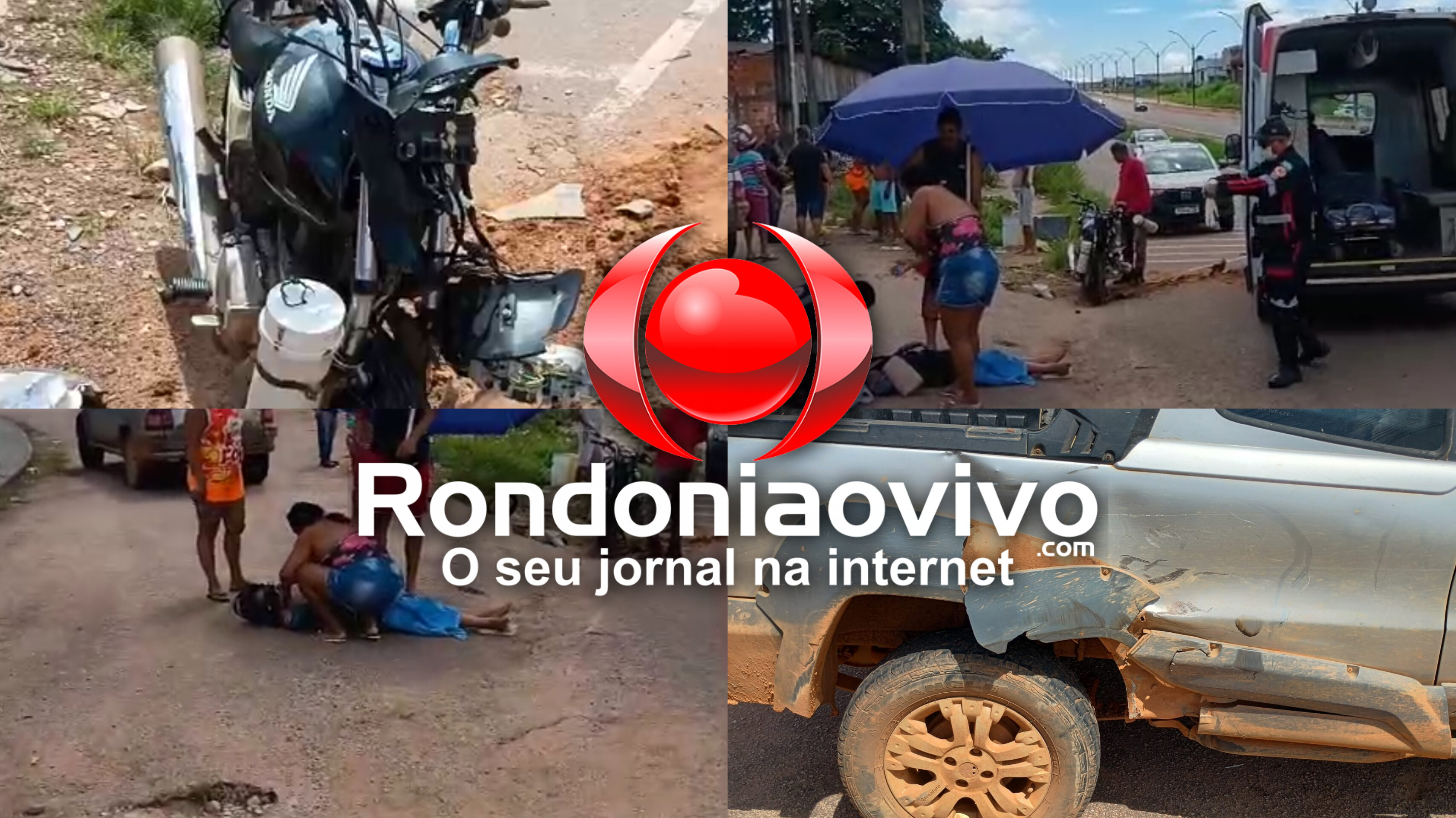 URGENTE: Passageira de moto sofre graves ferimentos após colisão na Rua da Beira - VÍDEO