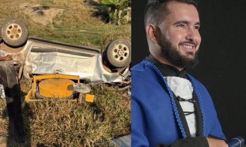 ACIDENTE NA BR: Engenheiro morre após capotamento de caminhonete com betoneira