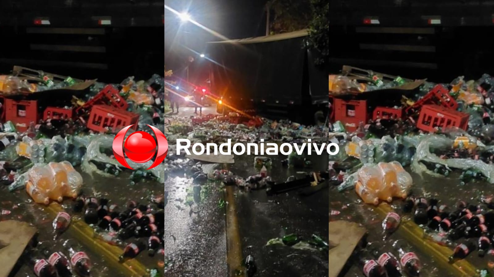 DESATRELOU: Cerveja Heineken e Coca-Cola são saqueadas após acidente com carreta na capital 