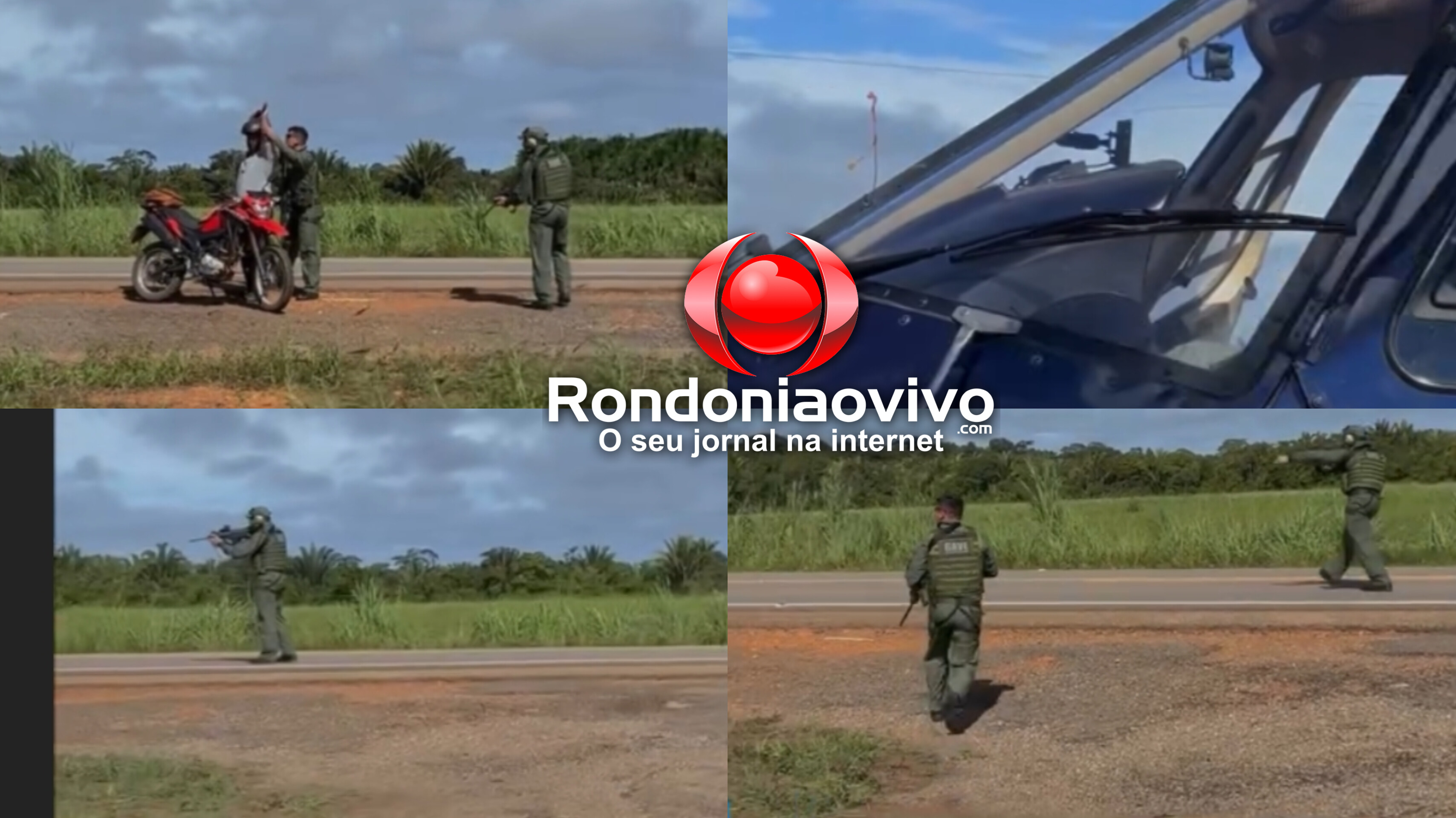 VÍDEO: GAVE faz pouso na BR-319 e prende foragido em moto