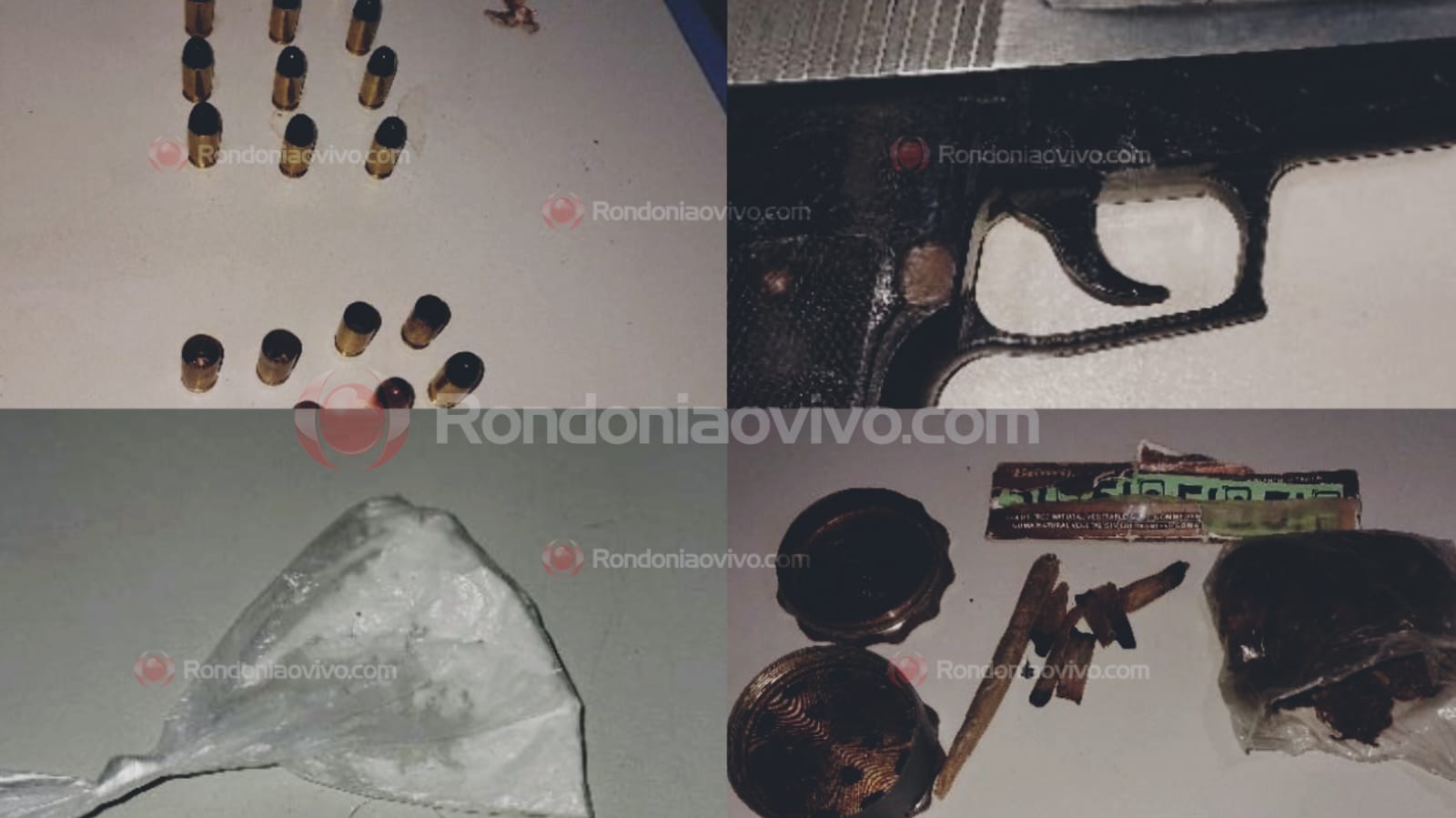 EM CASA: PM recebe denúncia de disparos de arma e flagra dois com pistola e drogas 