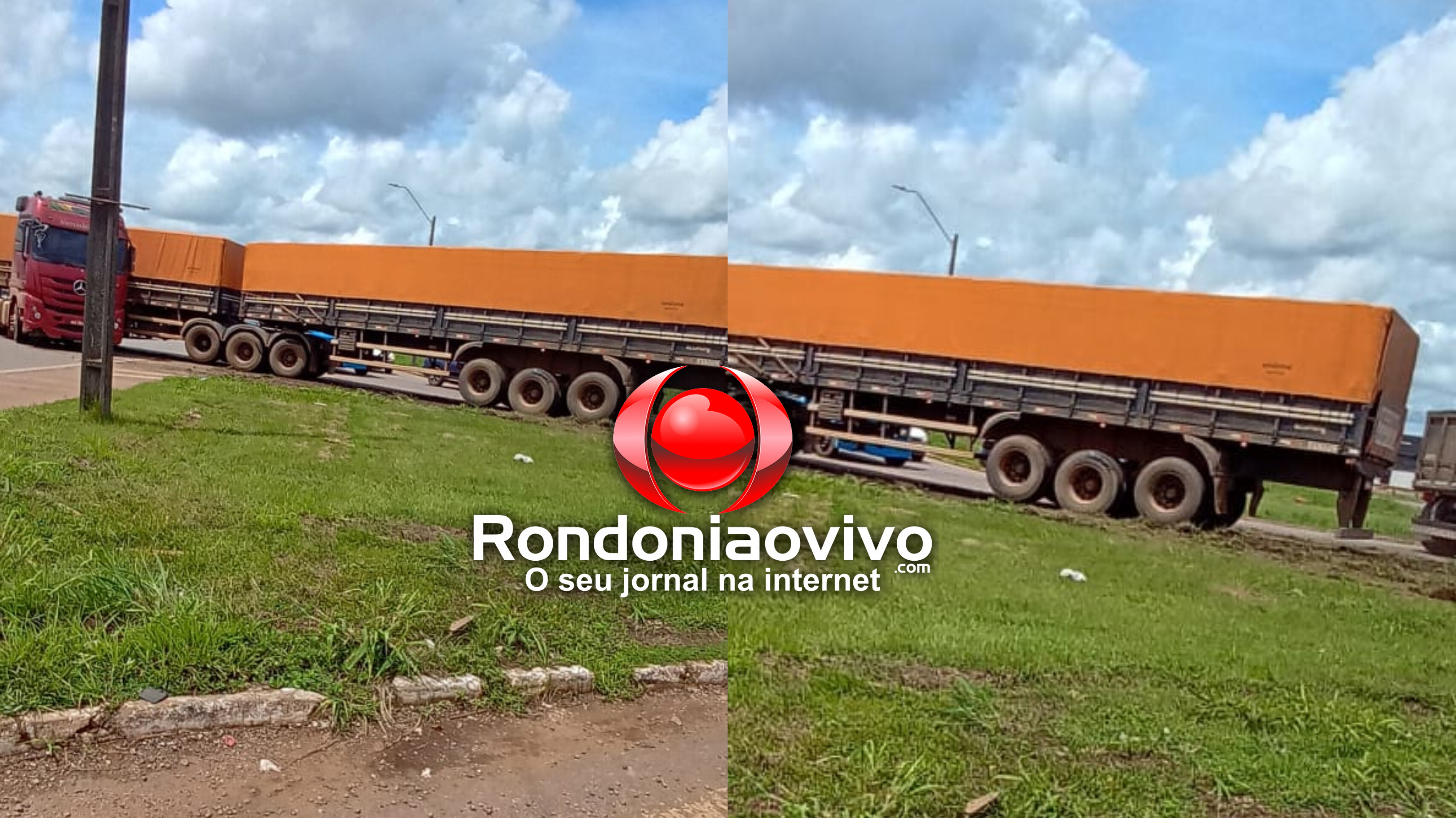BR-364: Carreta desgovernada atravessa canteiro e atinge motociclista perto do Atacadão