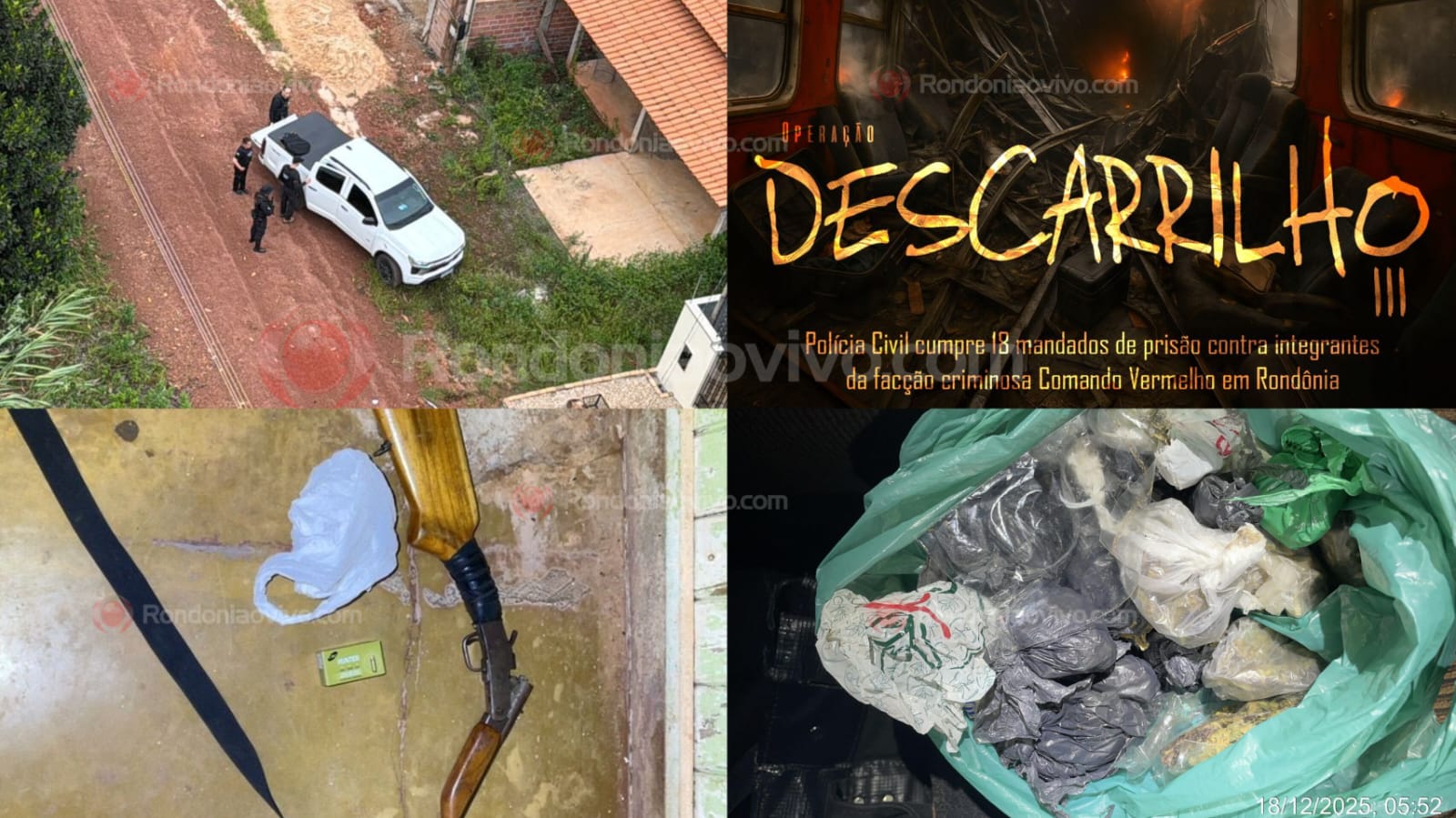 DESCARRILHO: Draco realiza operação para prender 18 membros do CV em Rondônia 