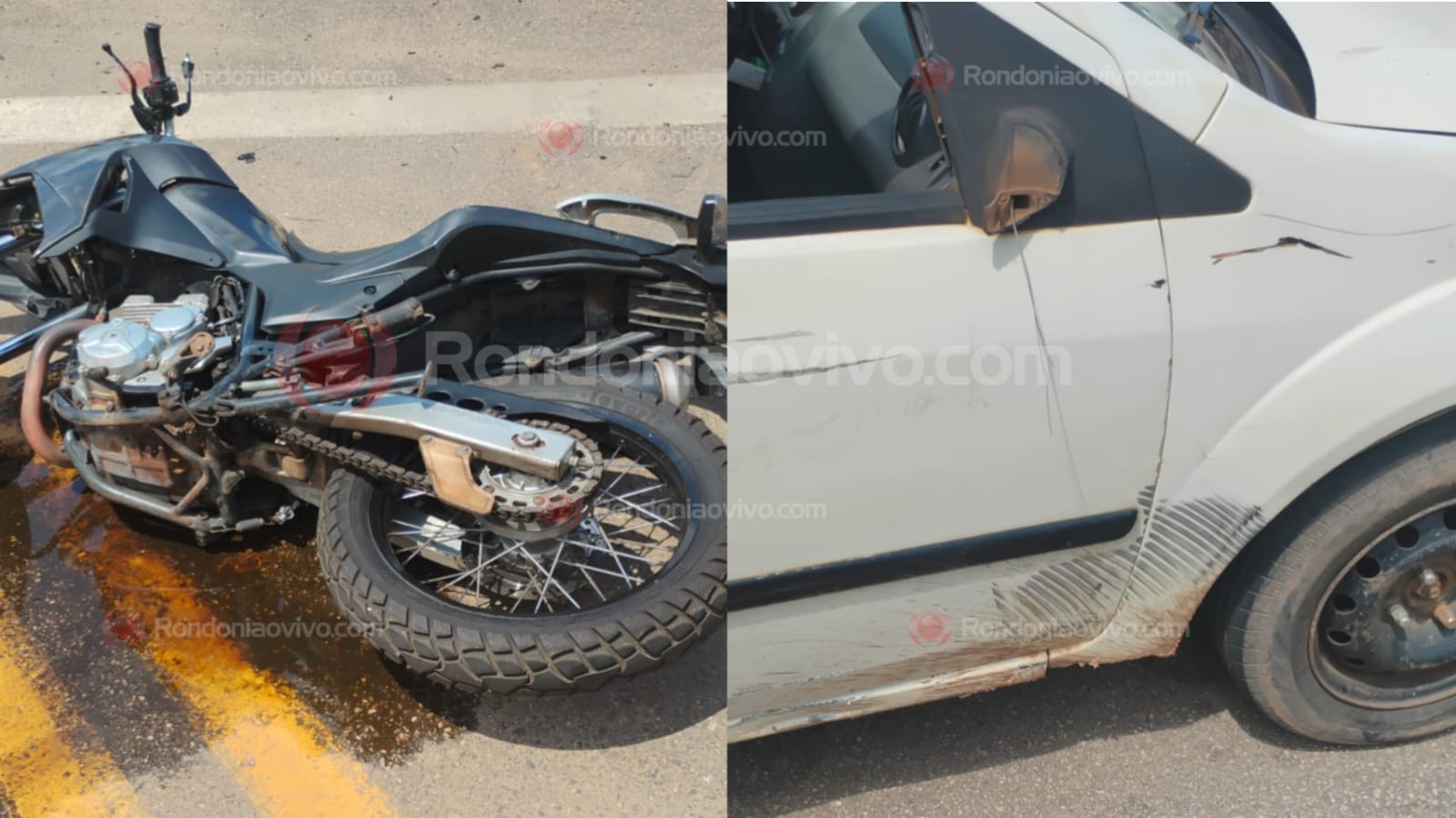 BATEU EM CARRO: Mulher em moto sofre fratura após acidente na Avenida Nações Unidas 