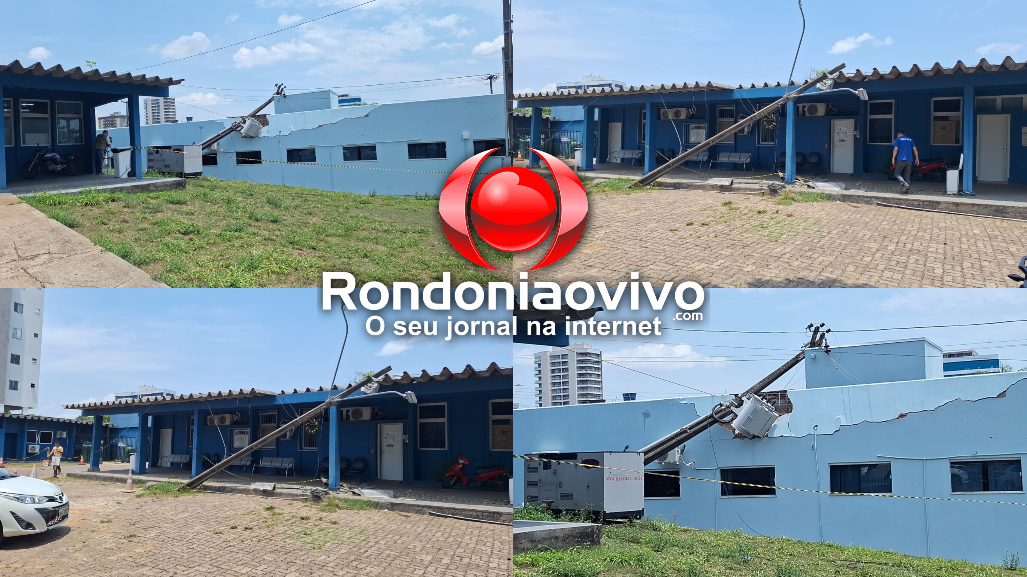 VÍDEO: Postes desabam em cima da policlínica Ana Adelaide em Porto Velho