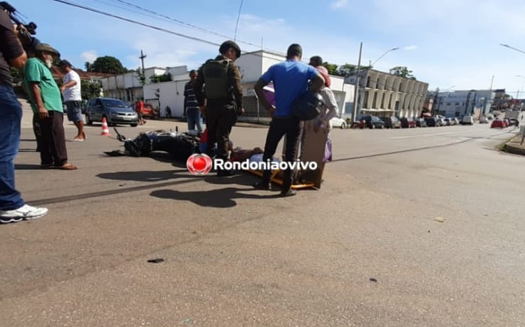 COLISÃO: Casal de irmãos fica ferido após acidente entre moto e caminhão na 7 de Setembro 