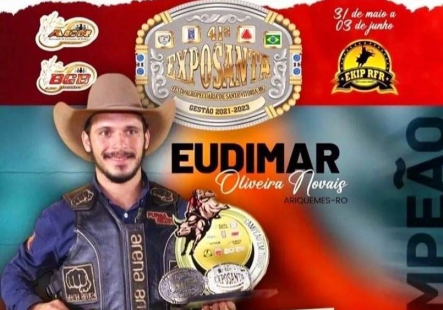RONDONIENSE: Peão de Ariquemes é campeão do rodeio em Touros na ExpoSanta-MG