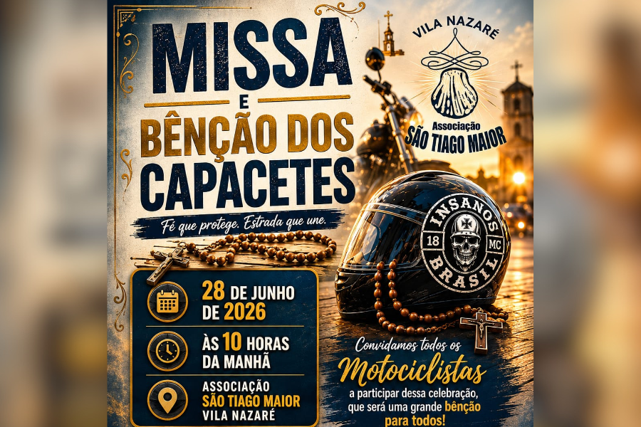 FÉ E TRADIÇÃO: Vila Nazaré promove Missa e Bênção dos Capacetes