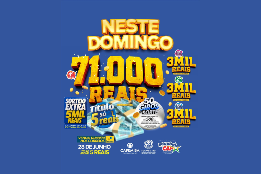 RONDONCAP: Mais prêmios, mais sorteios e o Titulo só 5 reais!