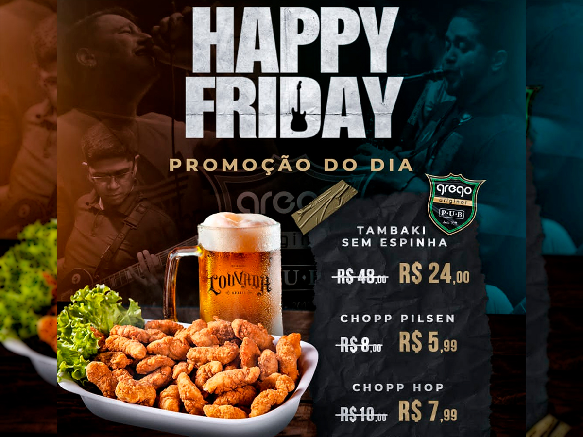 SHOWS - Sextou com rock e promoções de chopes e petiscos no Grego Original 