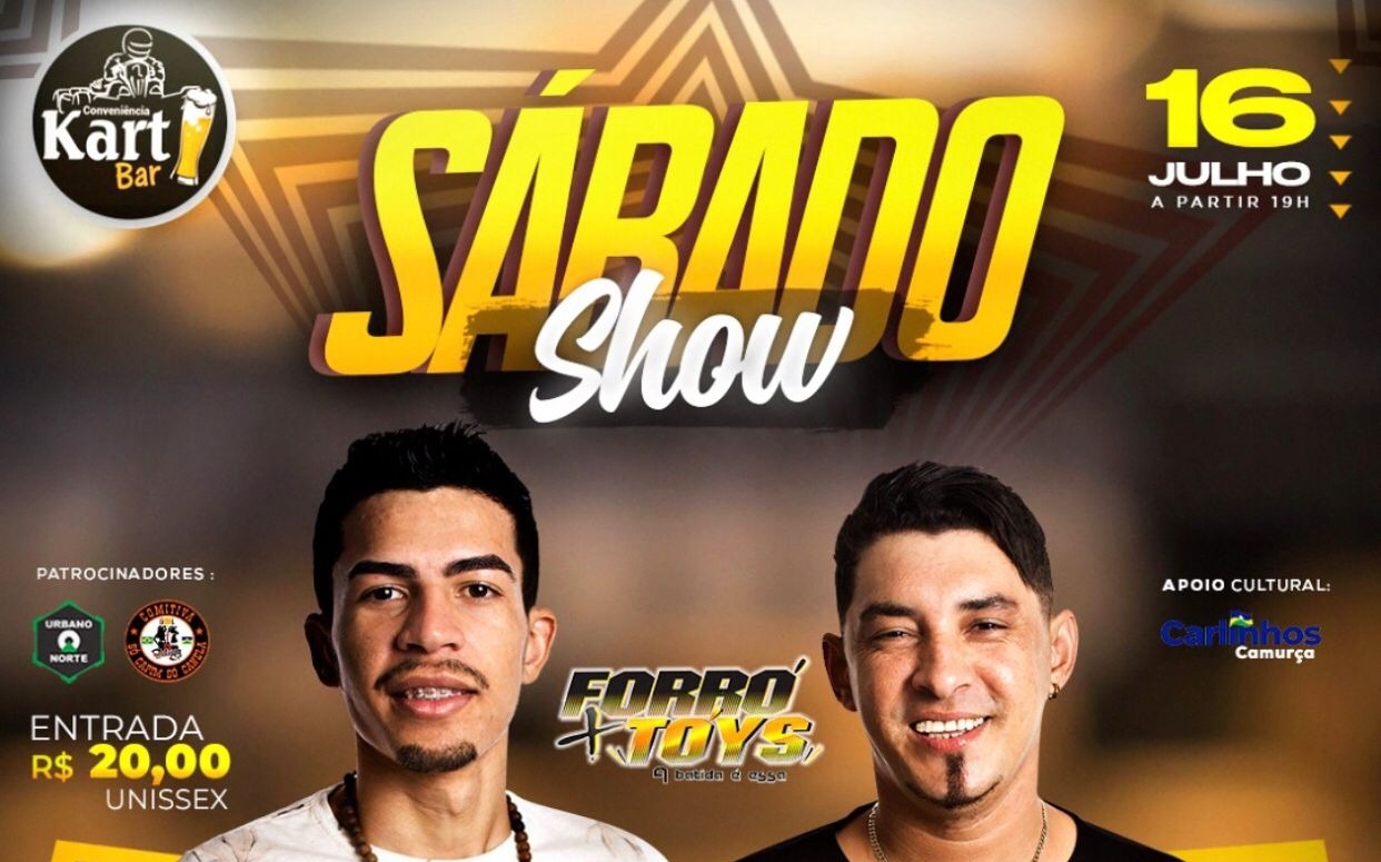 Confira os sorteados para o sábado show com a banda Forró x Toys no Kart bar