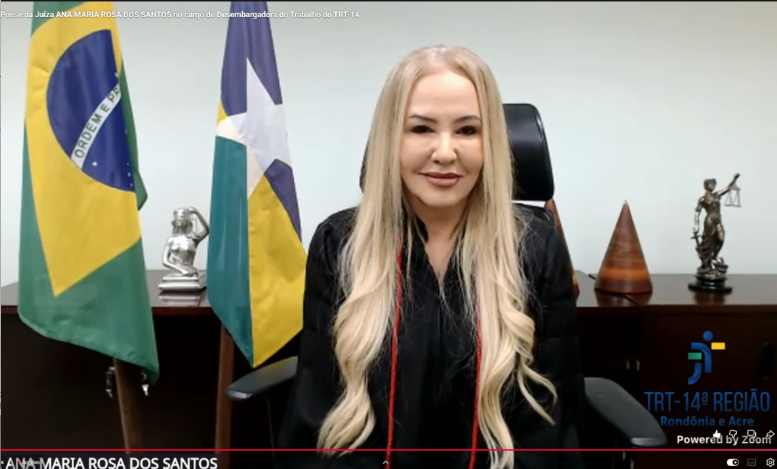 ASCENSÃO: TRT-14 empossa desembargadora Ana Maria Rosa dos Santos