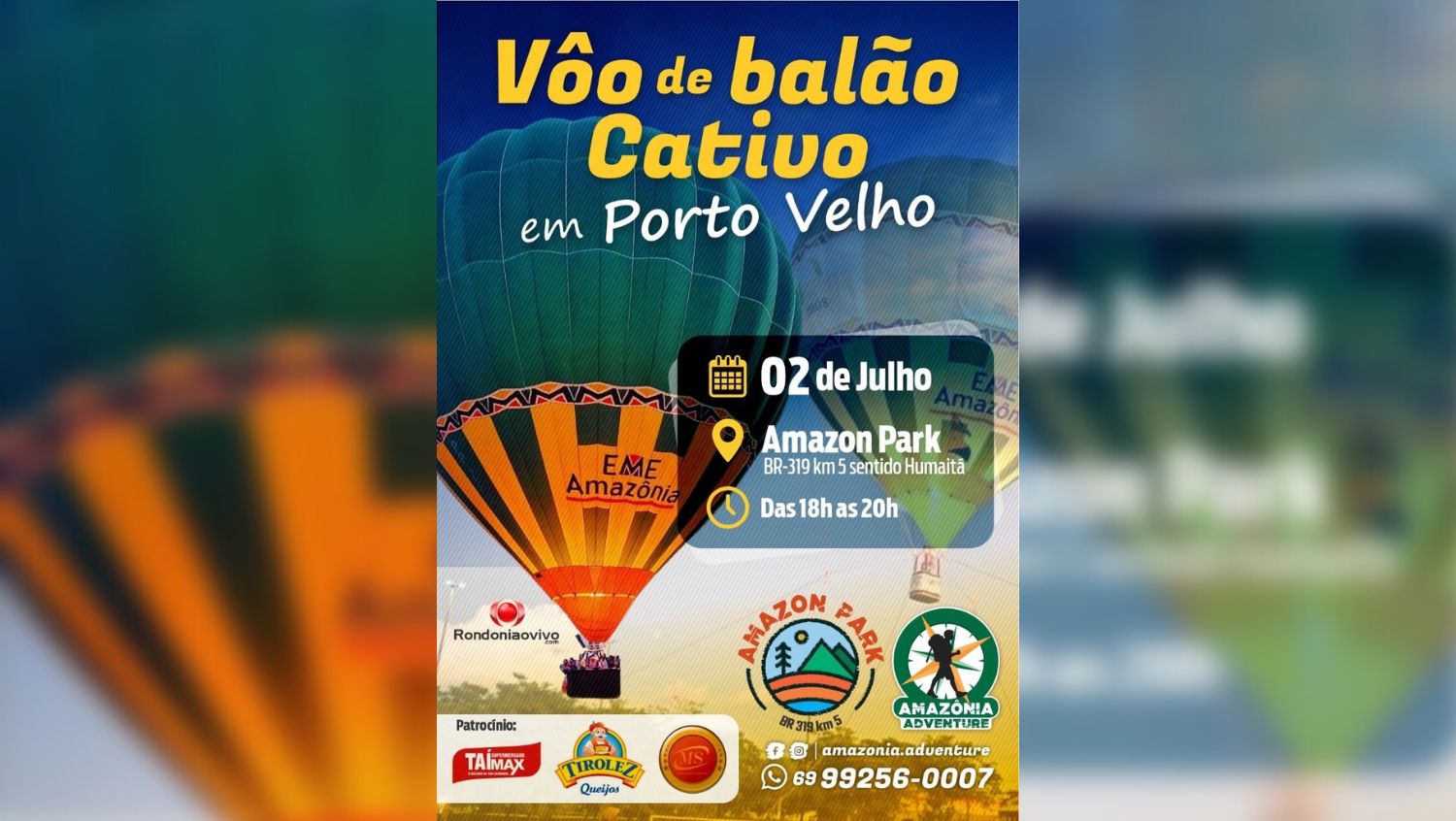 EMOÇÃO: Amazônia Adventure promove passeio de balão em Porto Velho